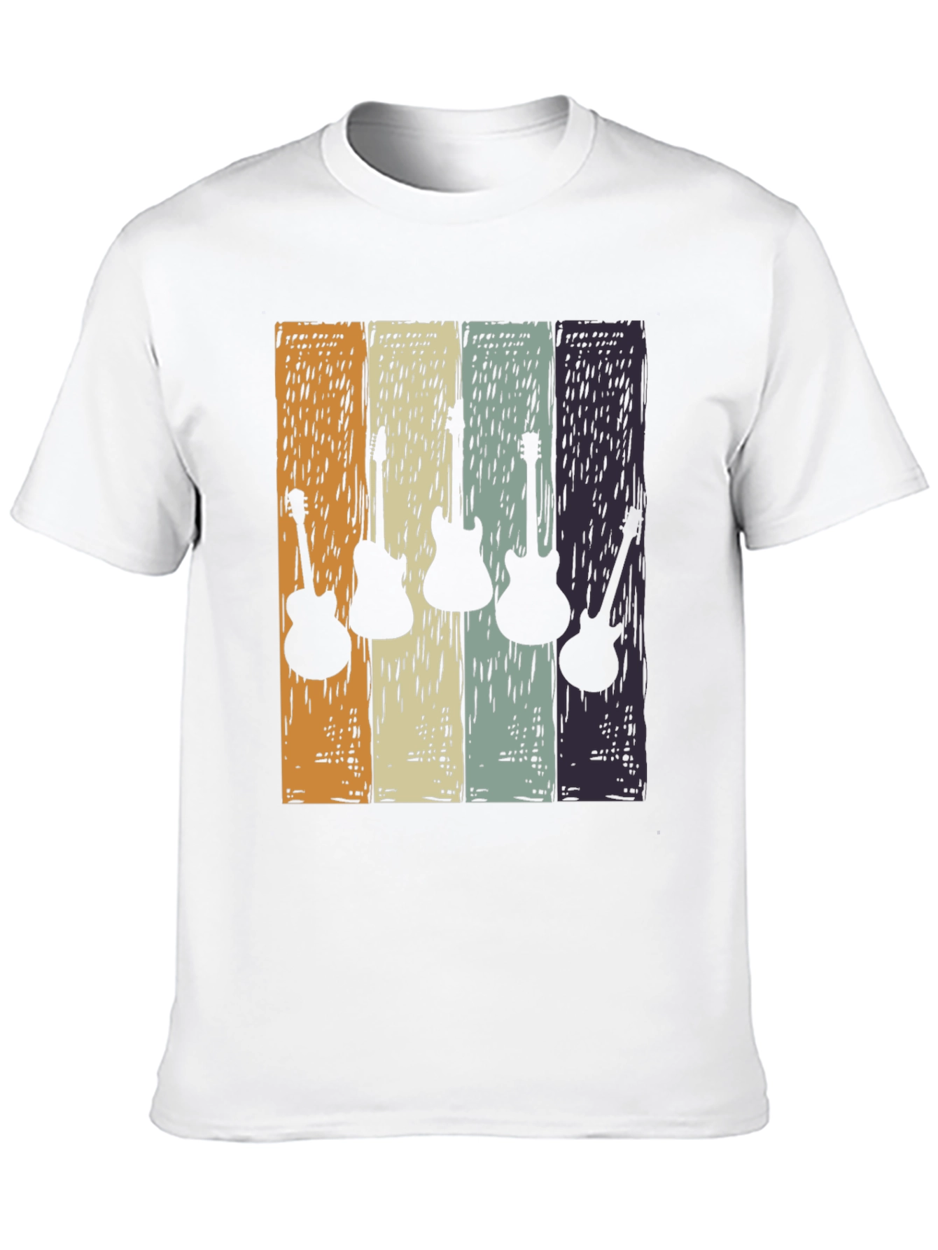 Retro Guitar Silhouette T-Shirt - Classic Rock Tee