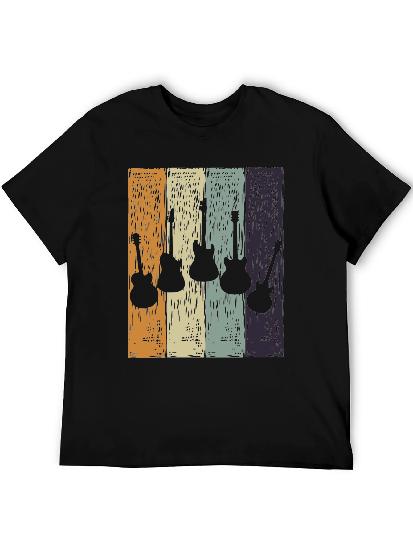 Retro Guitar Silhouette T-Shirt - Classic Rock Tee