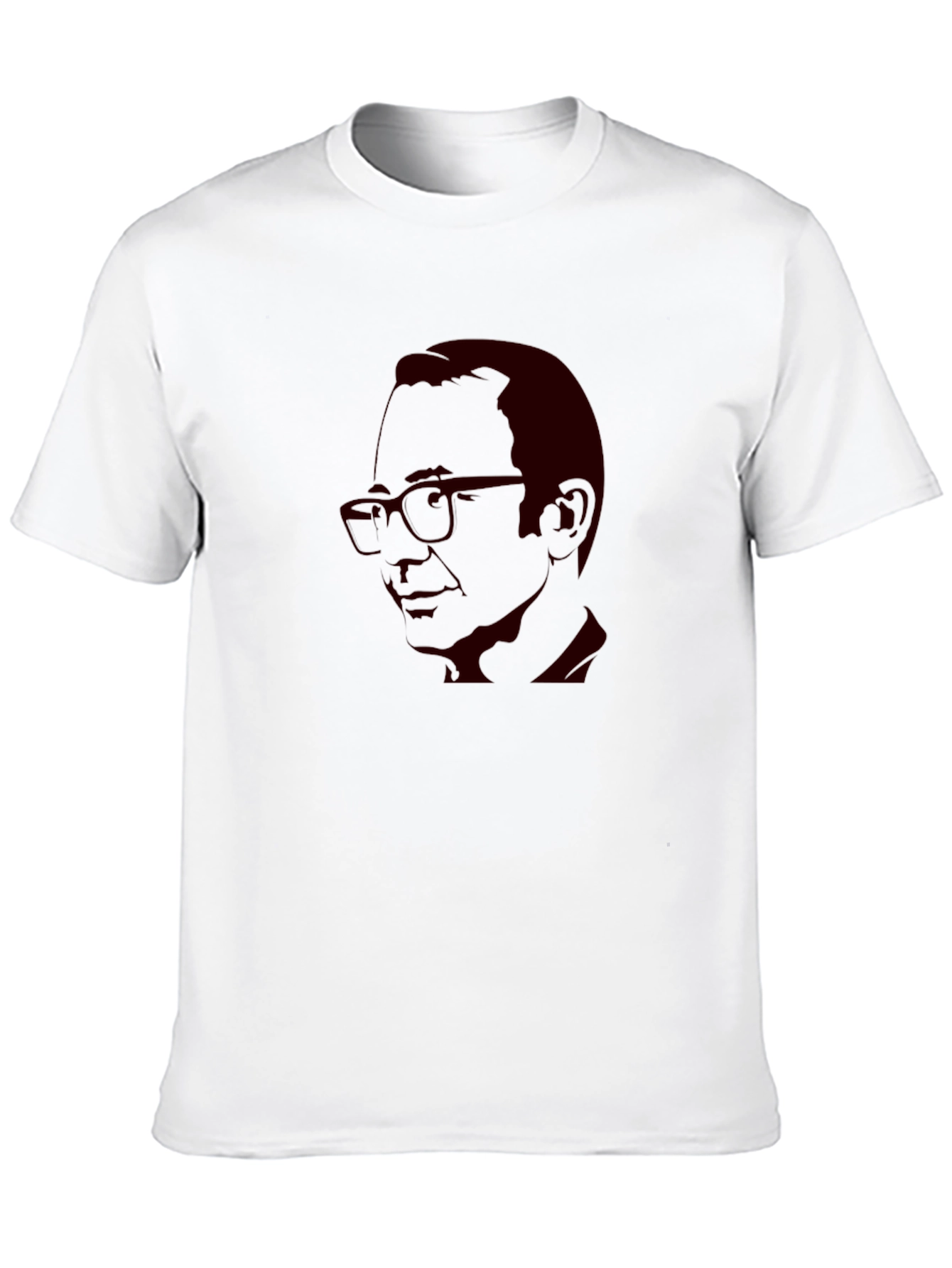Black T-Shirt with Retro Portrait Design
