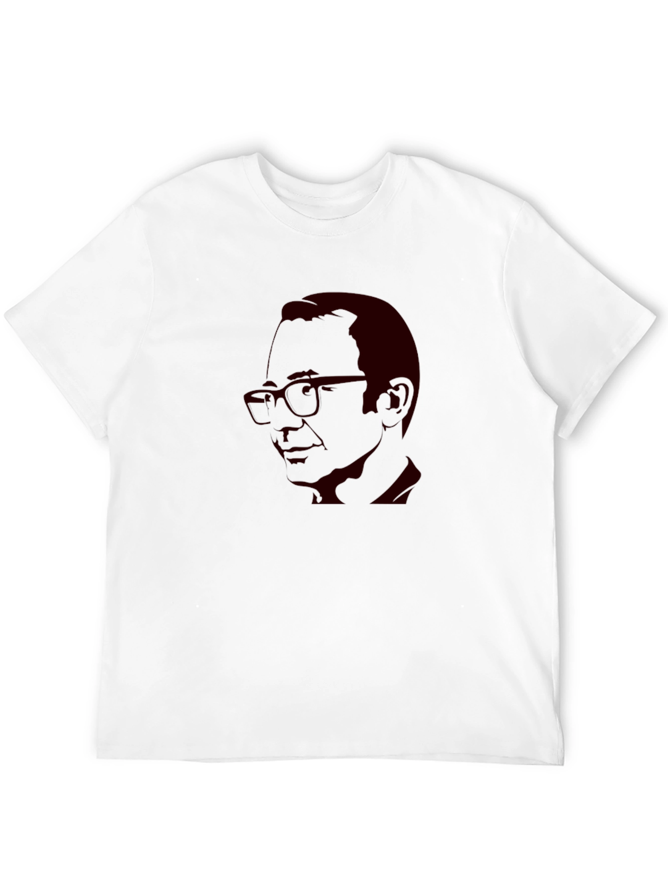 Black T-Shirt with Retro Portrait Design
