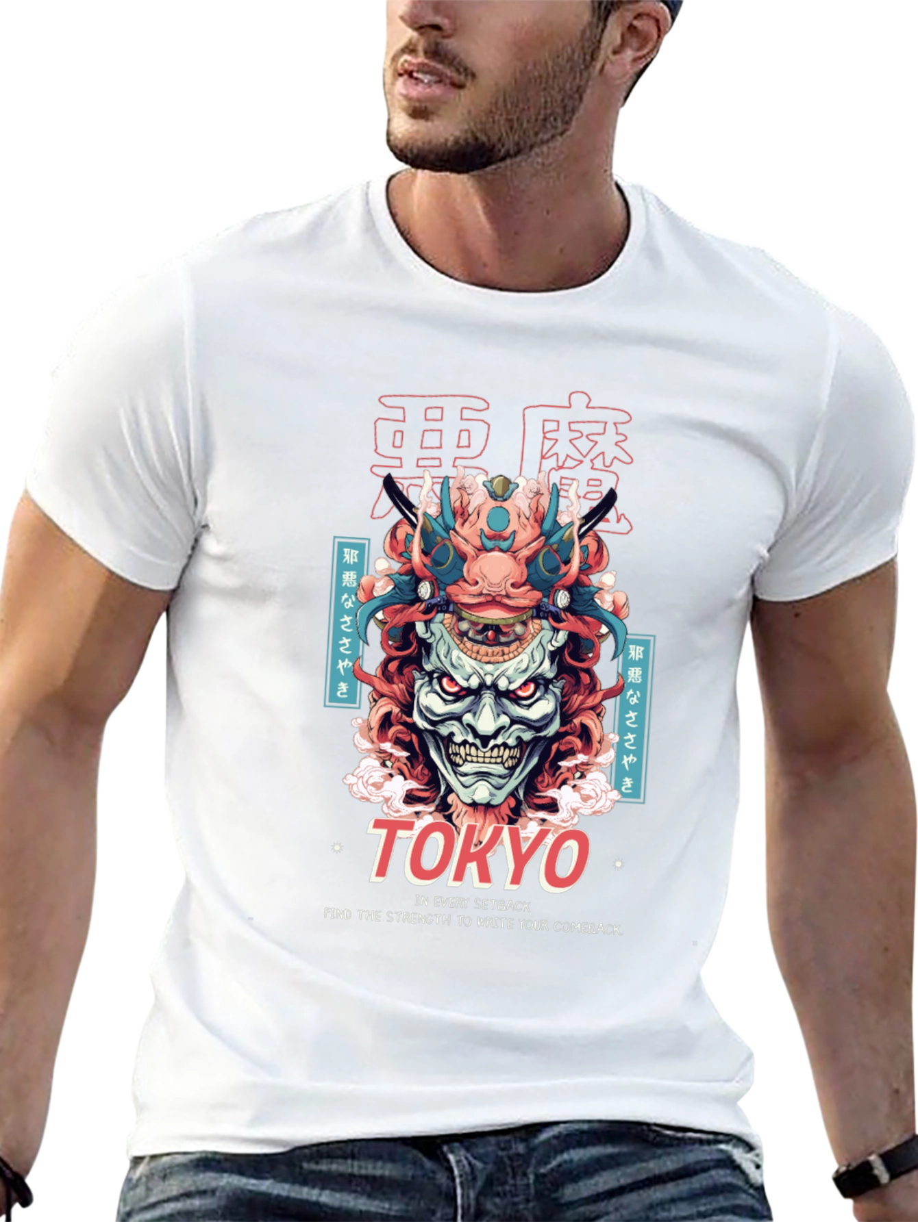 Tokyo Demon Graphic Print Black T-Shirt