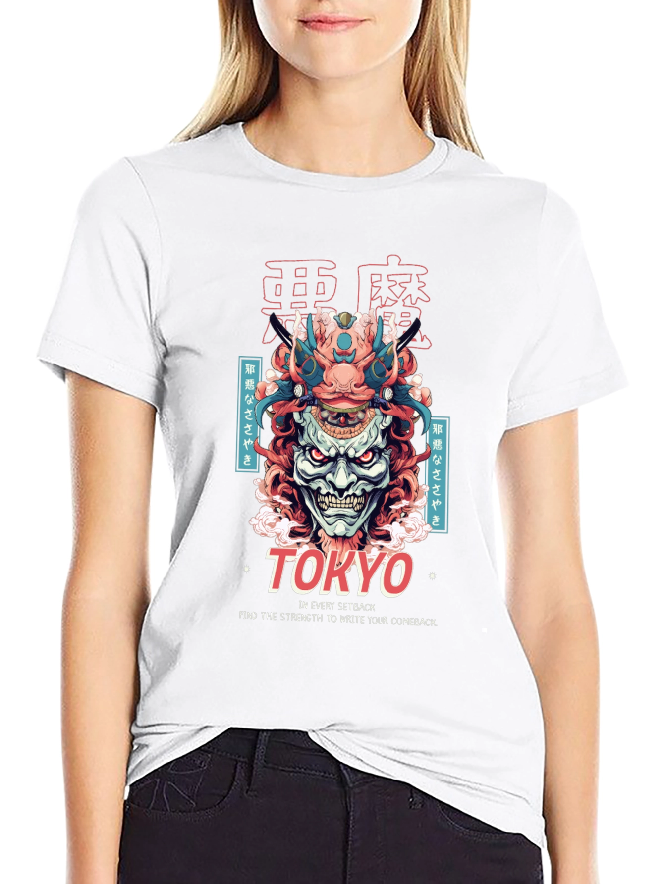 Tokyo Demon Graphic Print Black T-Shirt