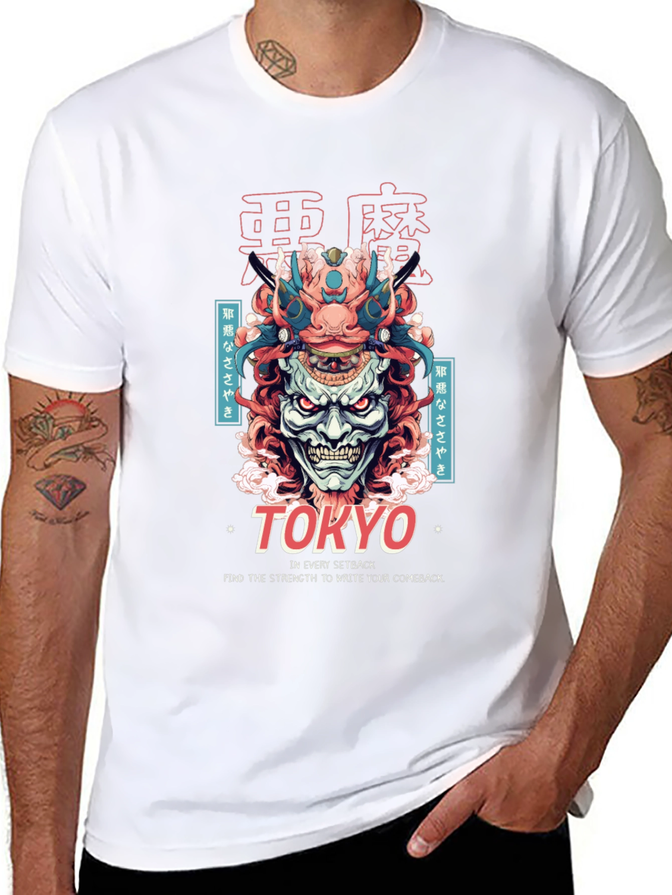 Tokyo Demon Graphic Print Black T-Shirt