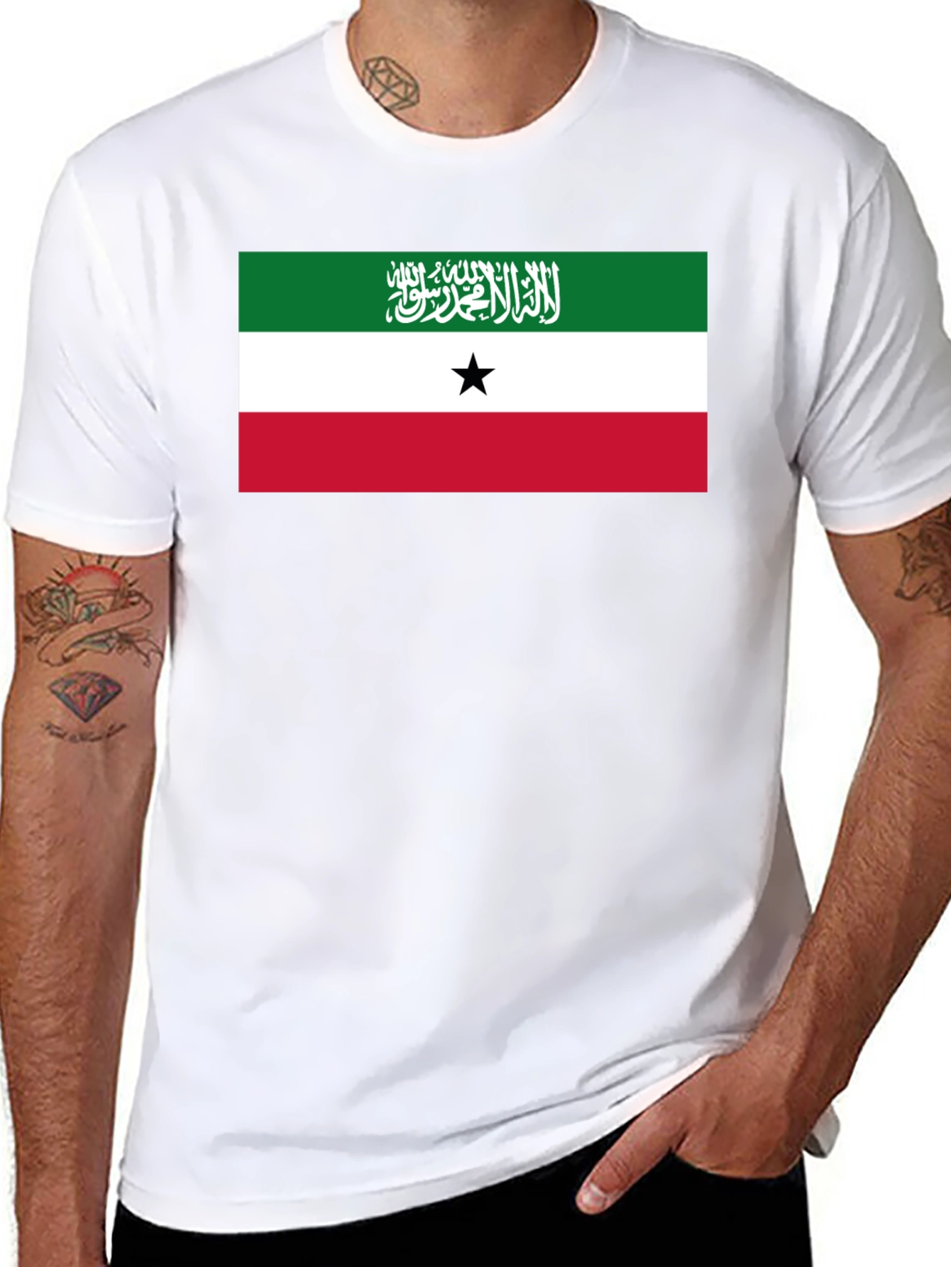 Somaliland Flag Graphic Black T-Shirt