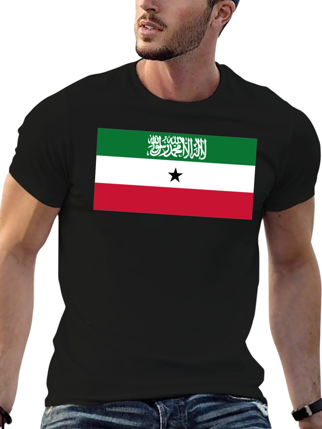 Somaliland Flag Graphic Black T-Shirt