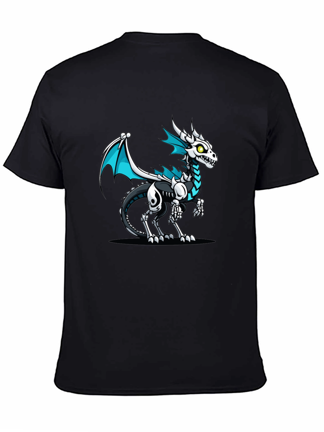 Dragon Skeleton Graphic Tee - Black