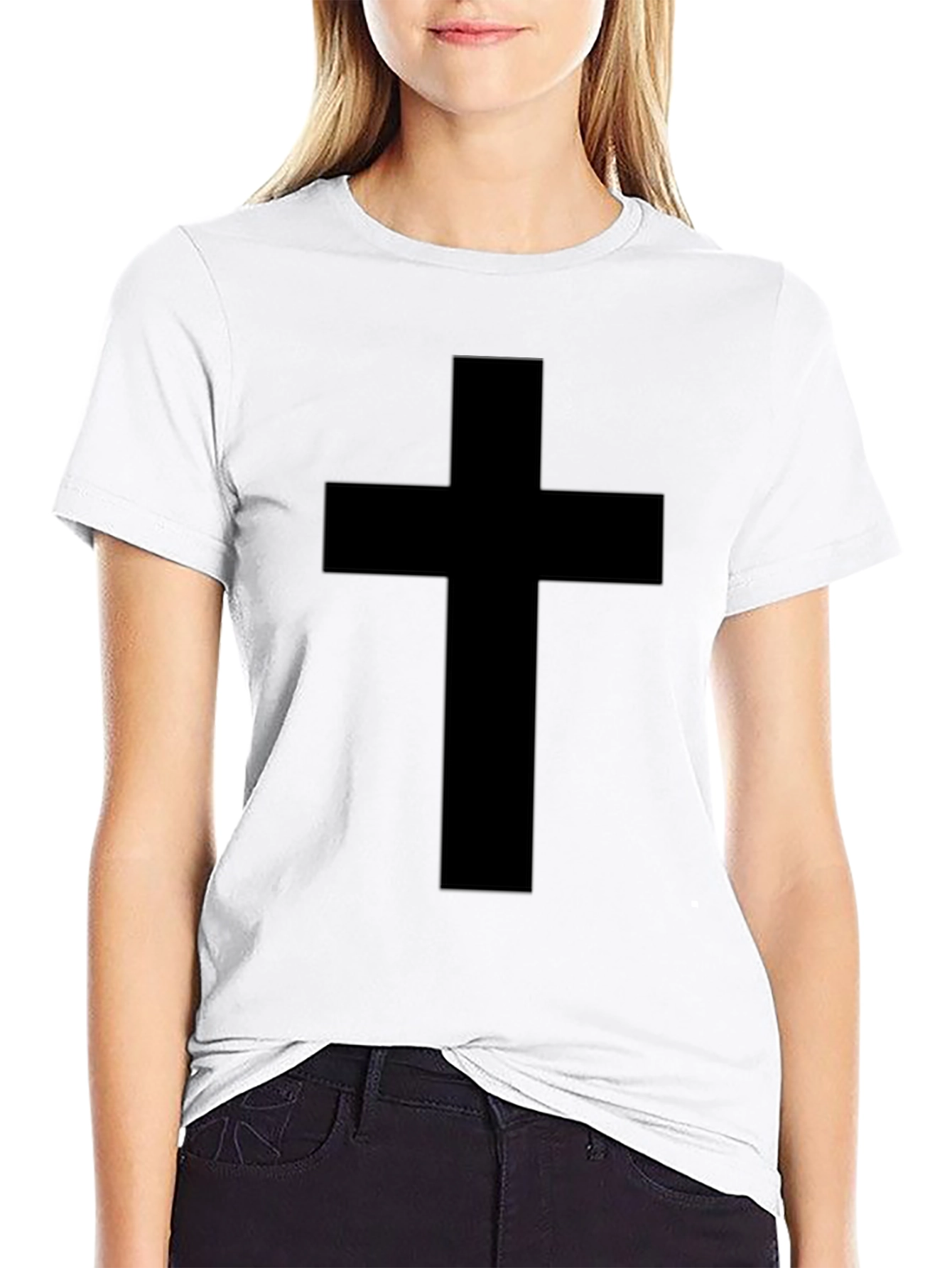 Black Cross Graphic Tee - Religious Apparel