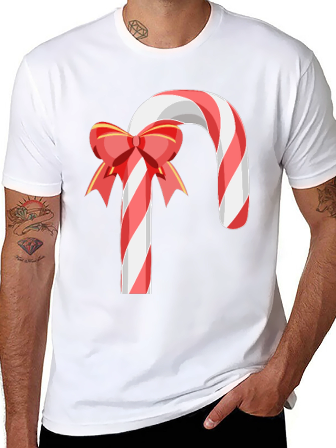 Festive Candy Cane Bow T-Shirt