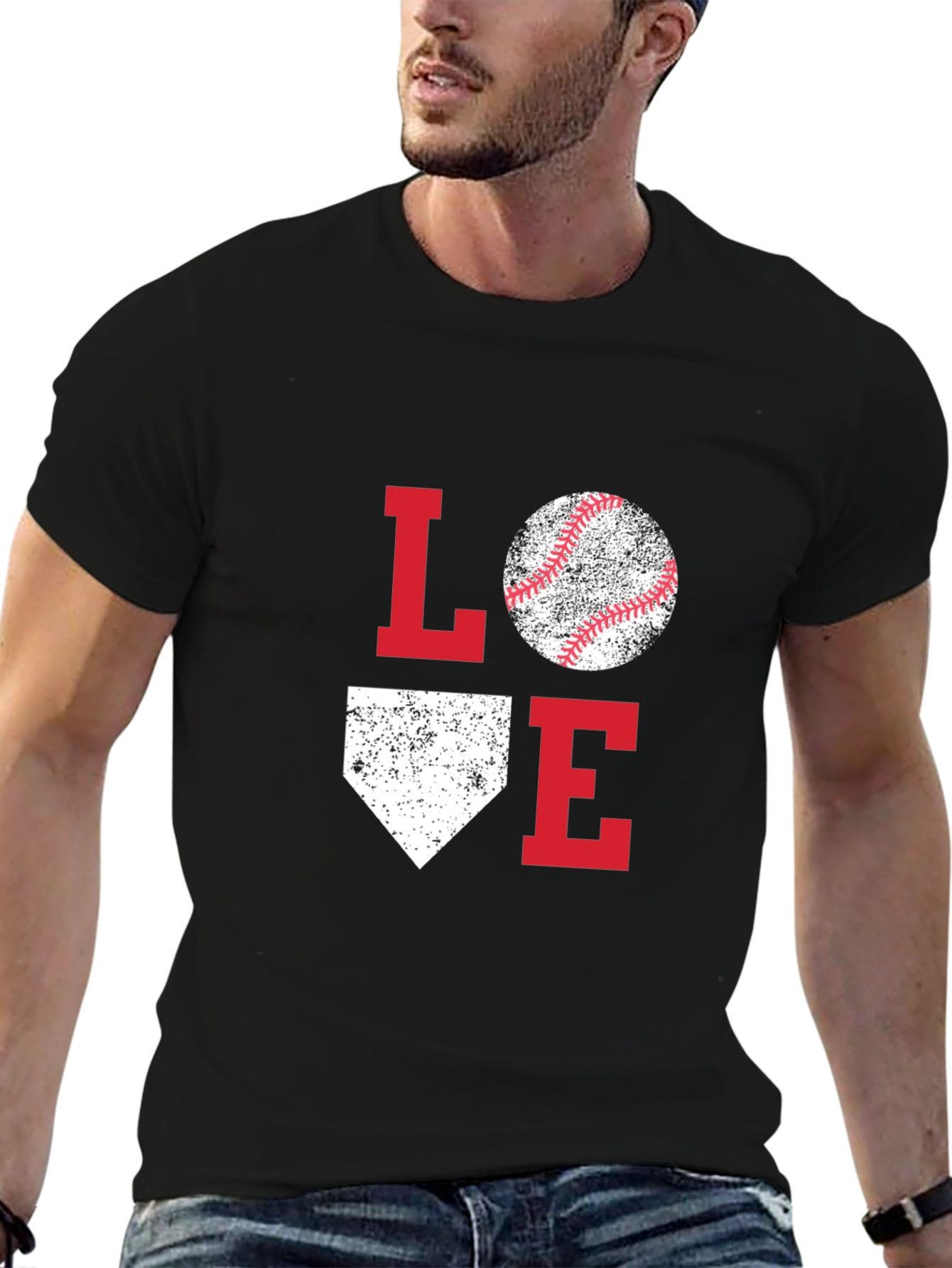 Love Baseball Graphic T-Shirt Sport Fan Tee