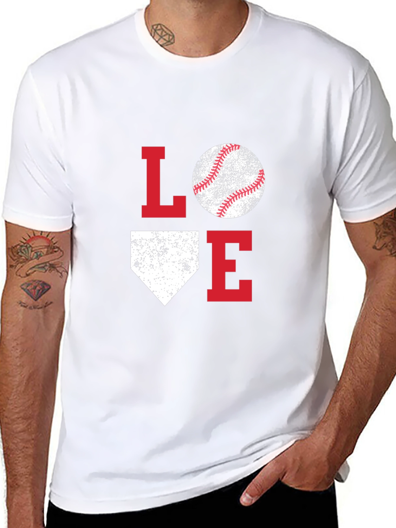 Love Baseball Graphic T-Shirt Sport Fan Tee