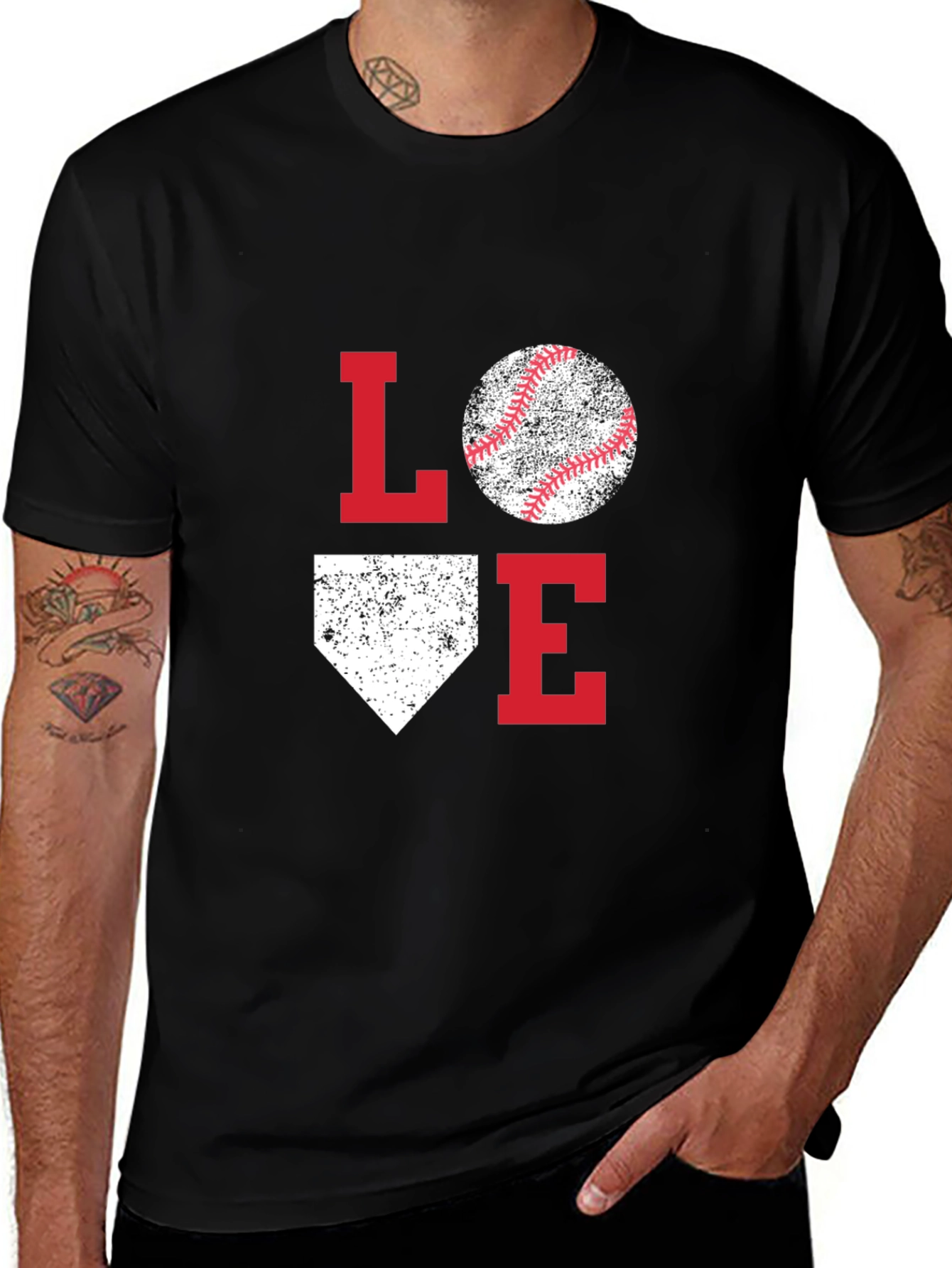 Love Baseball Graphic T-Shirt Sport Fan Tee