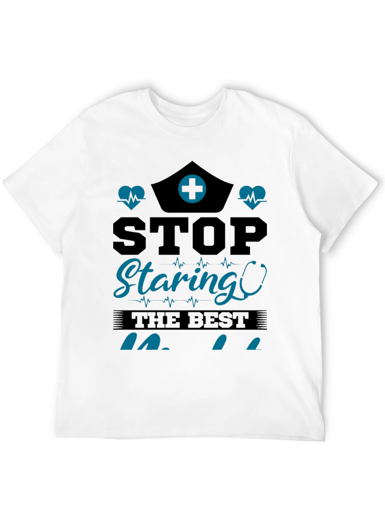 Stop Staring Nurse T-Shirt - Black