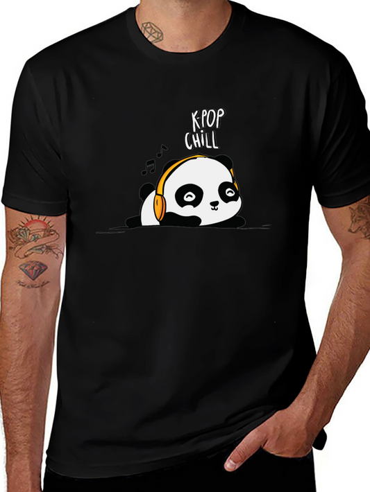 K-Pop Chill Panda Graphic T-Shirt