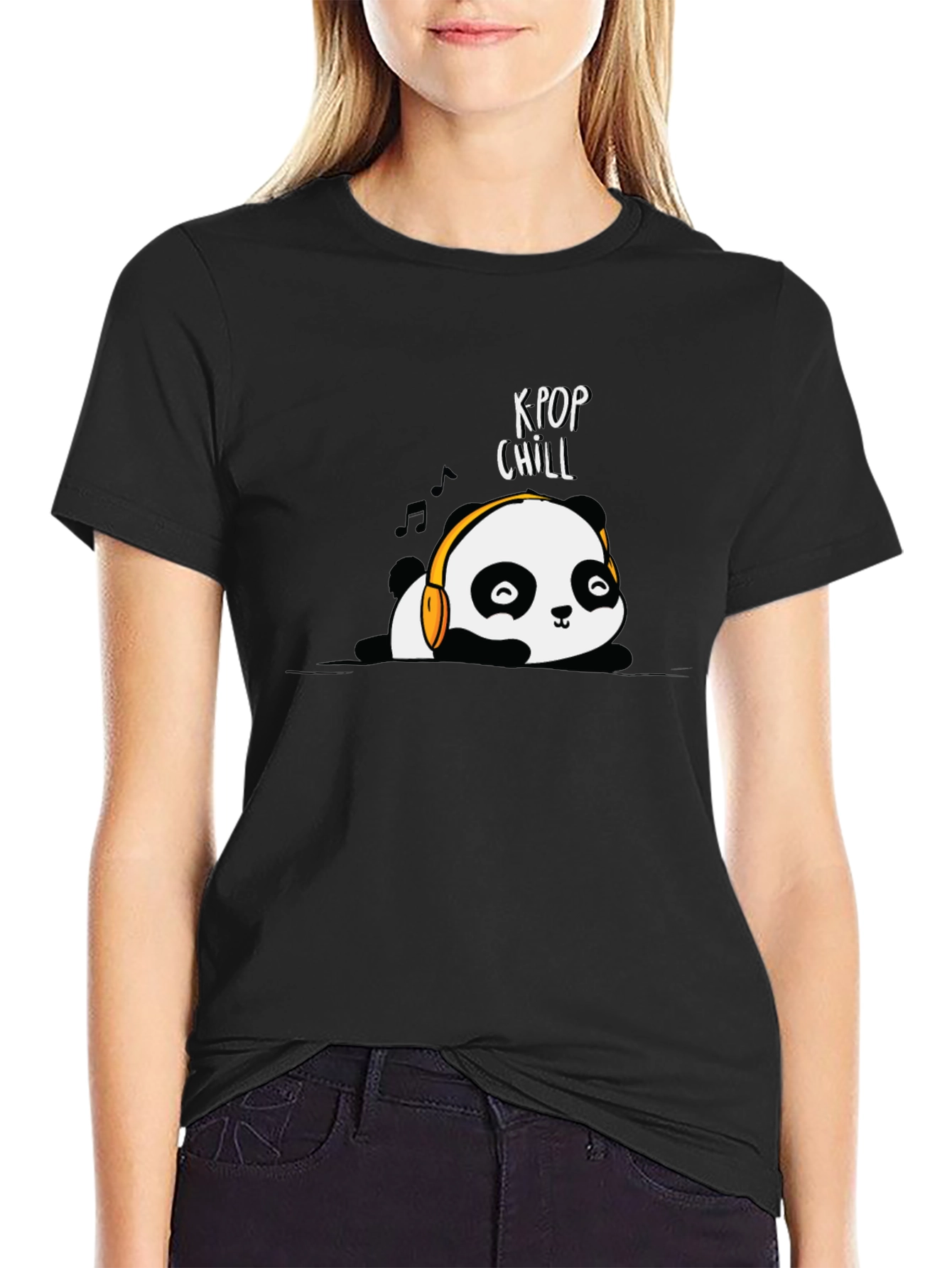 K-Pop Chill Panda Graphic T-Shirt