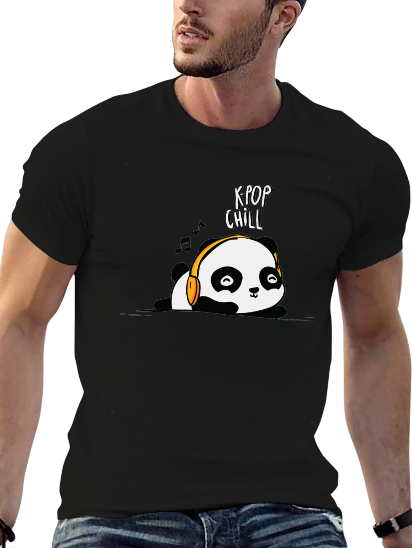 K-Pop Chill Panda Graphic T-Shirt