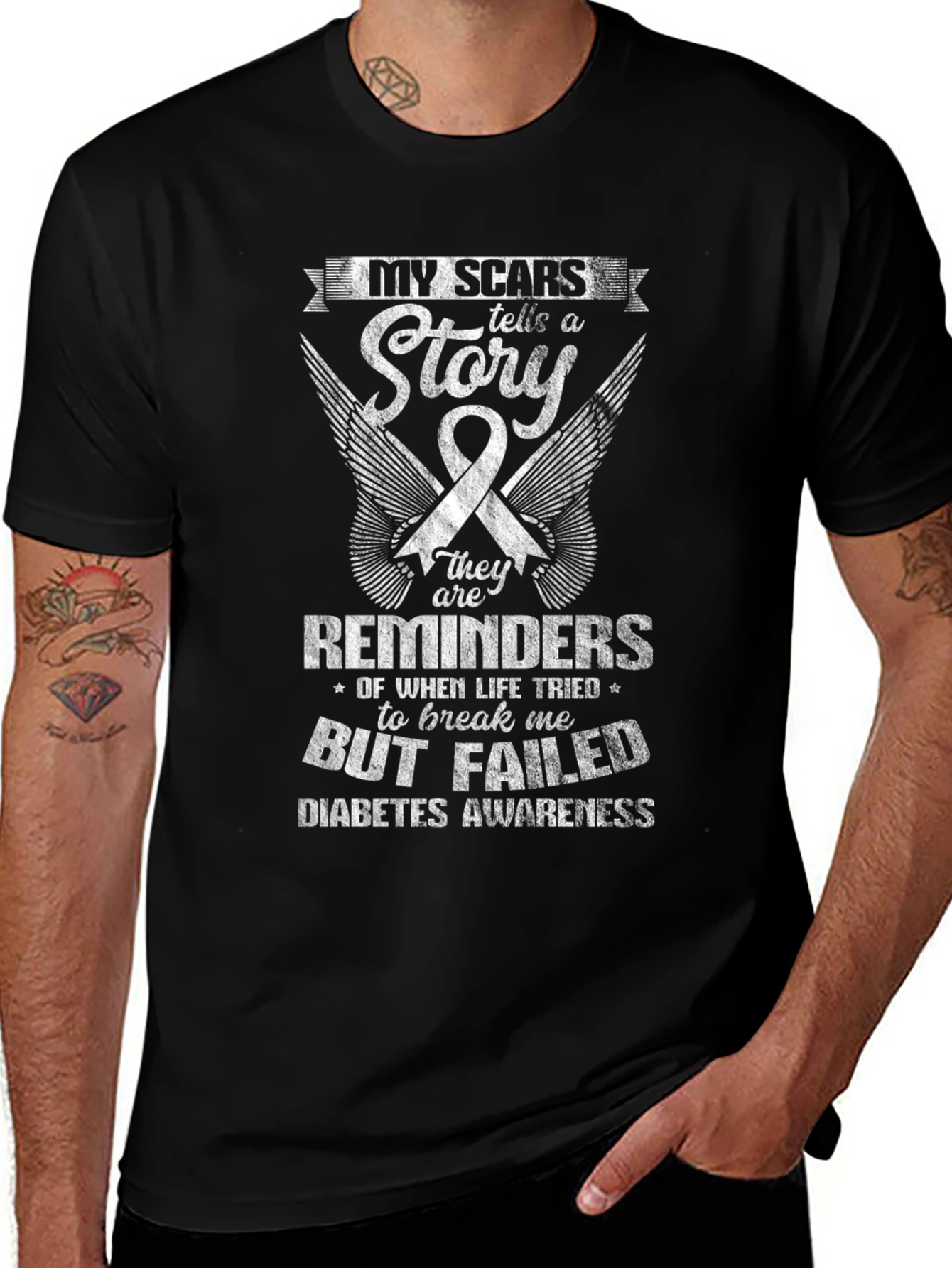 Diabetes Awareness T-Shirt: My Scars Tell a Story