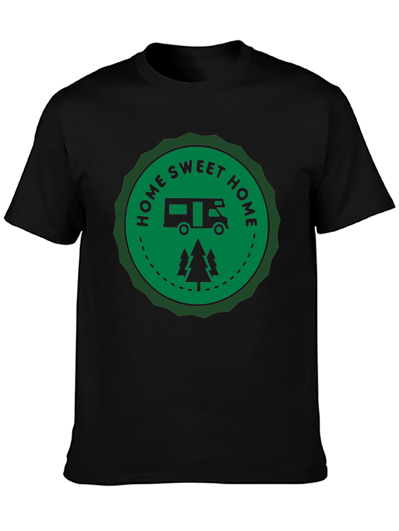 Home Sweet Home Camper Graphic Tee - Black