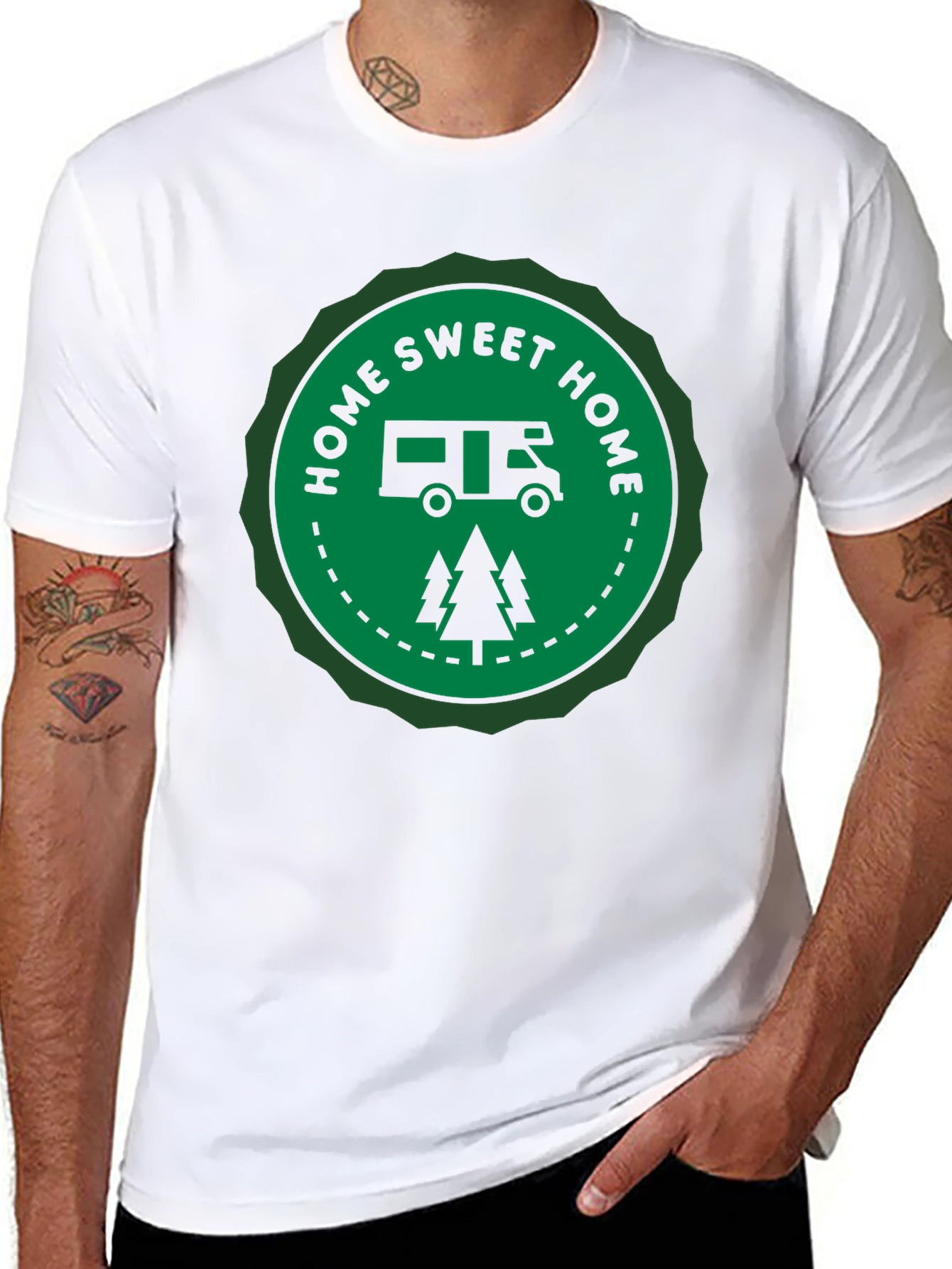 Home Sweet Home Camper Graphic Tee - Black
