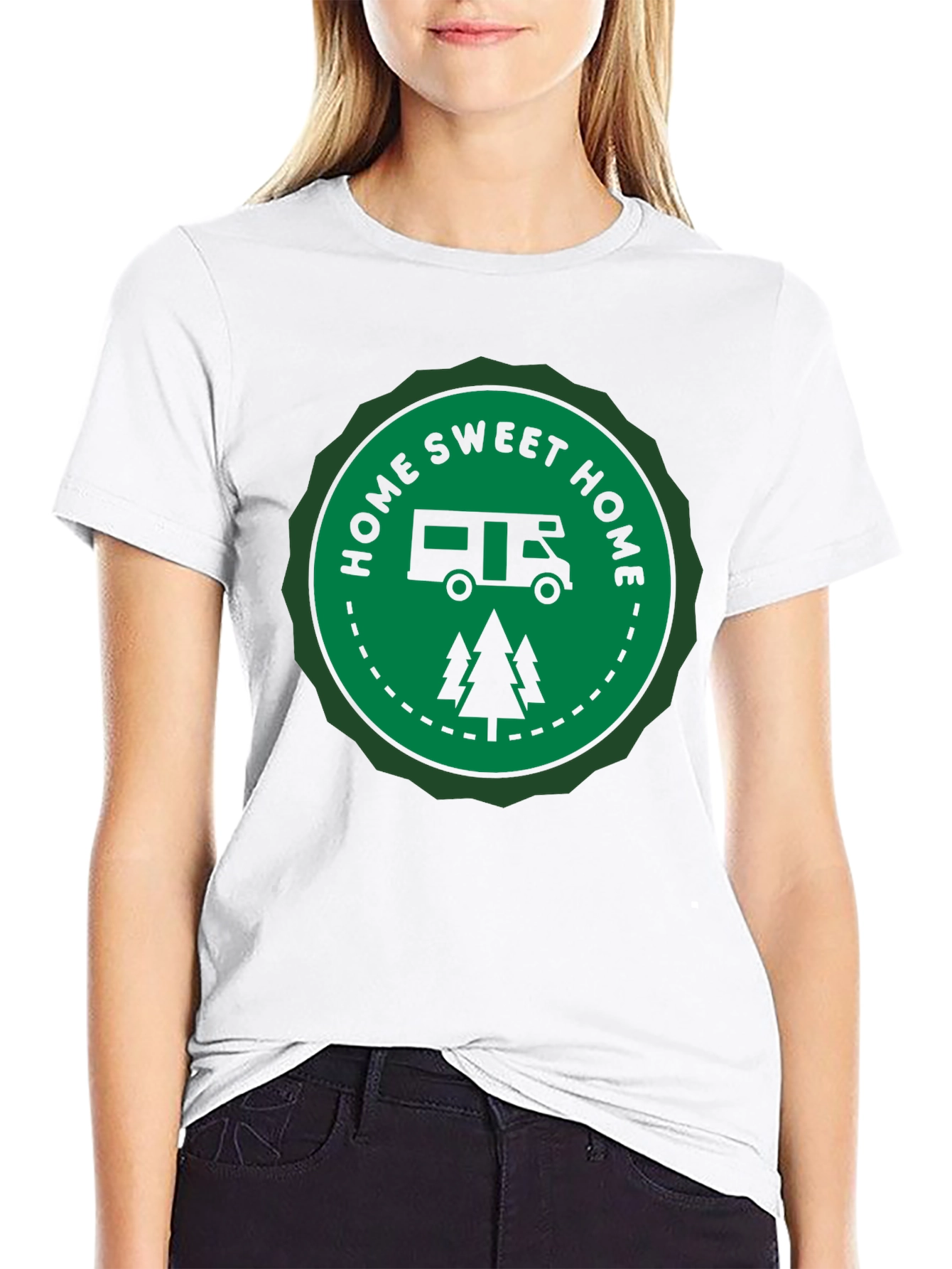 Home Sweet Home Camper Graphic Tee - Black