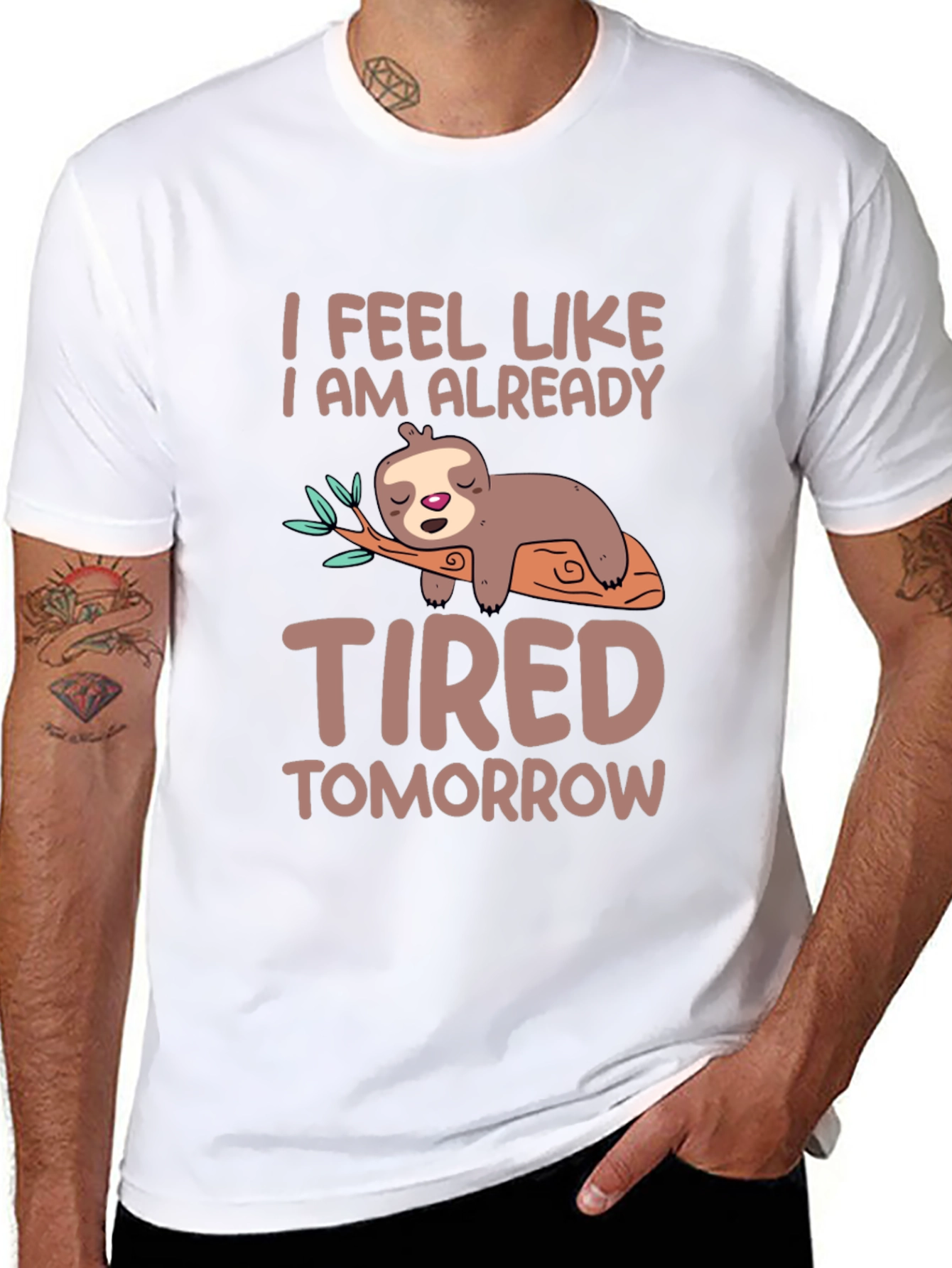 Funny Sloth Tired Tomorrow Graphic Tee