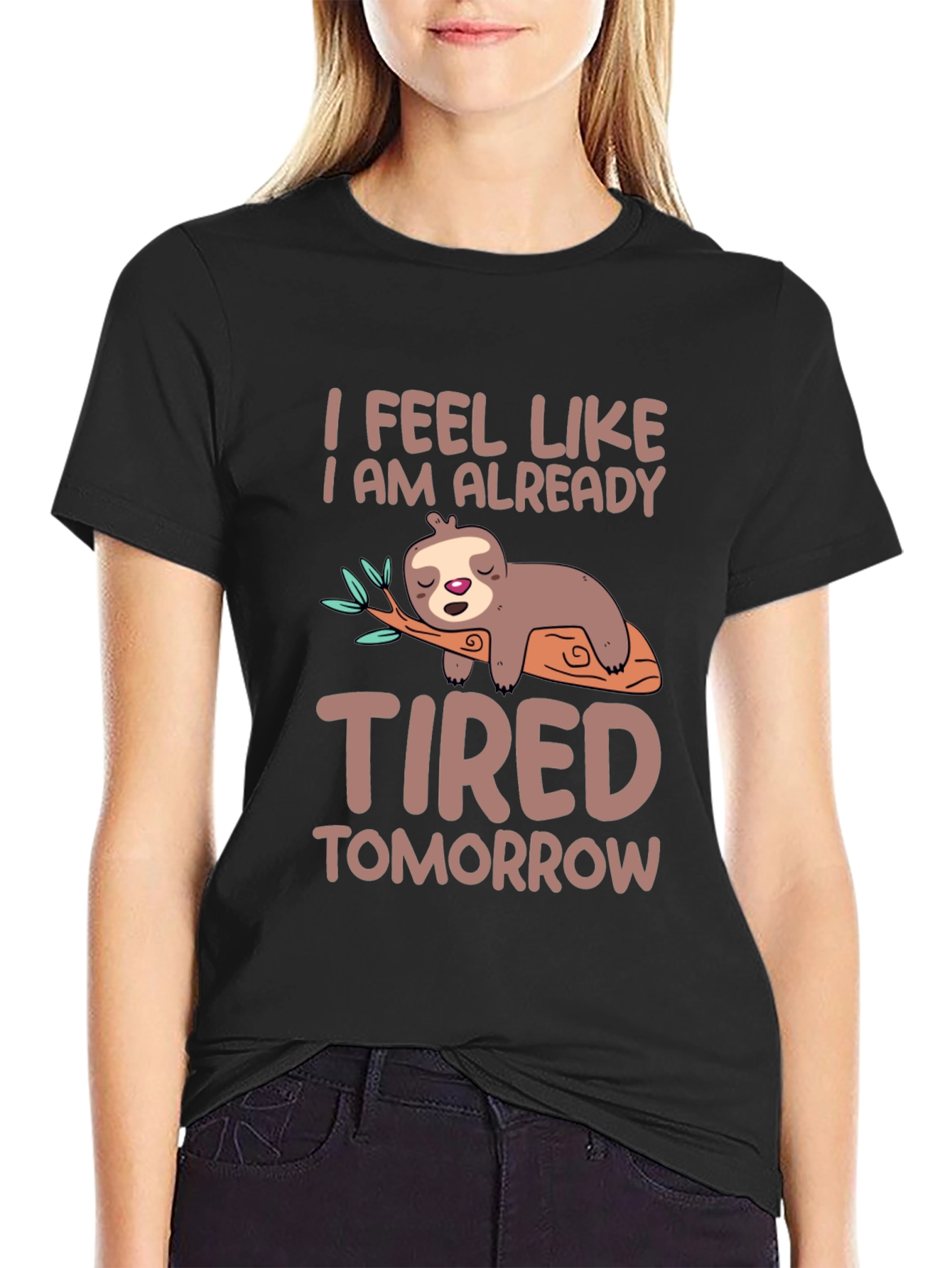 Funny Sloth Tired Tomorrow Graphic Tee