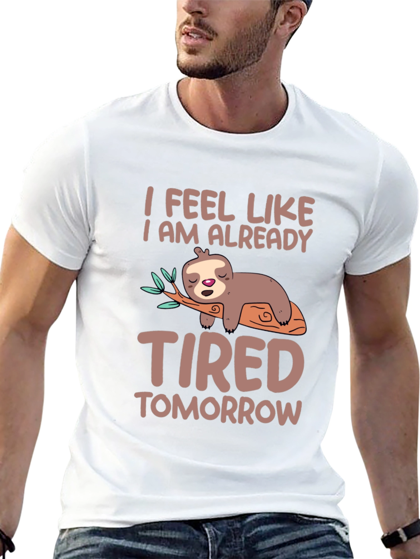 Funny Sloth Tired Tomorrow Graphic Tee