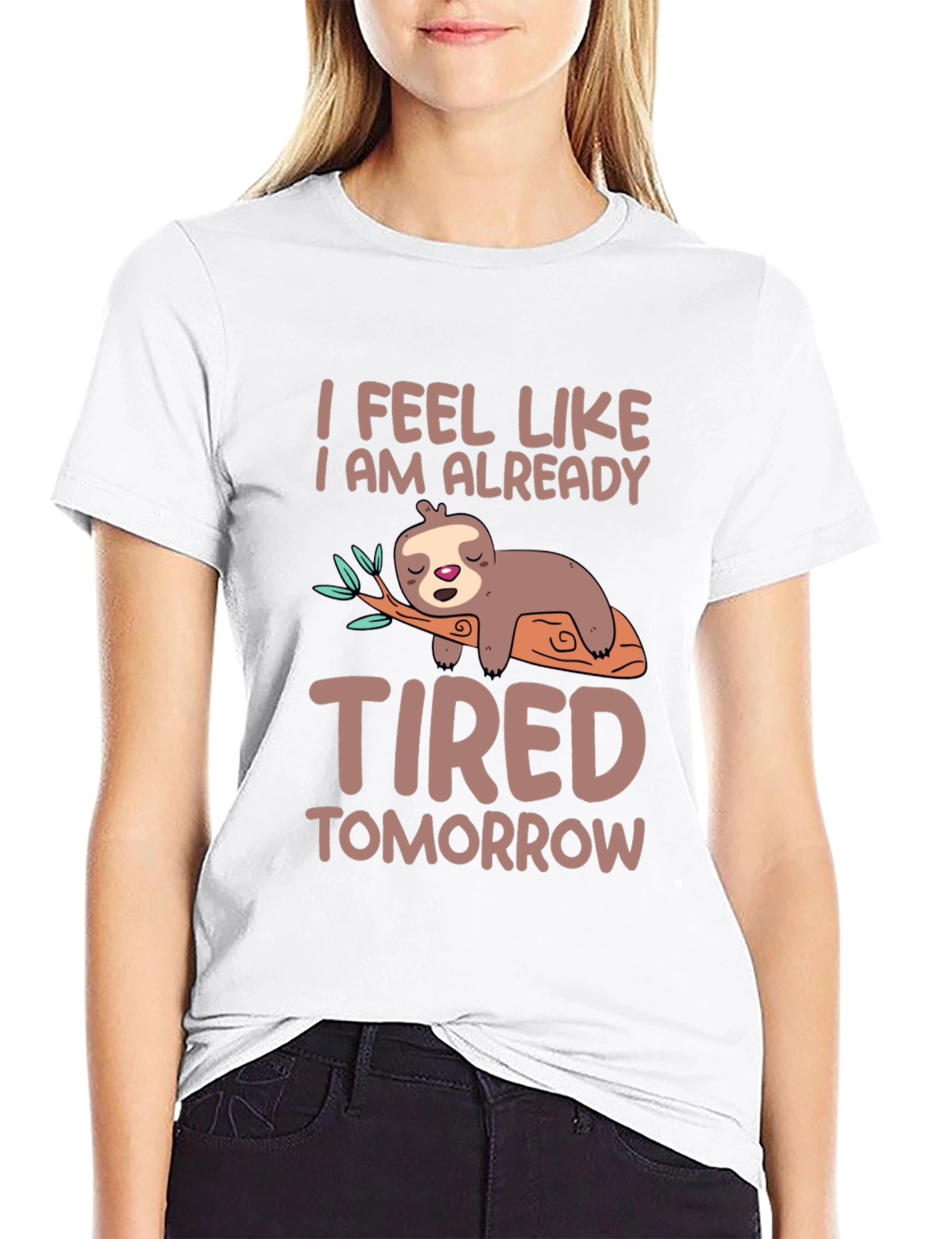 Funny Sloth Tired Tomorrow Graphic Tee