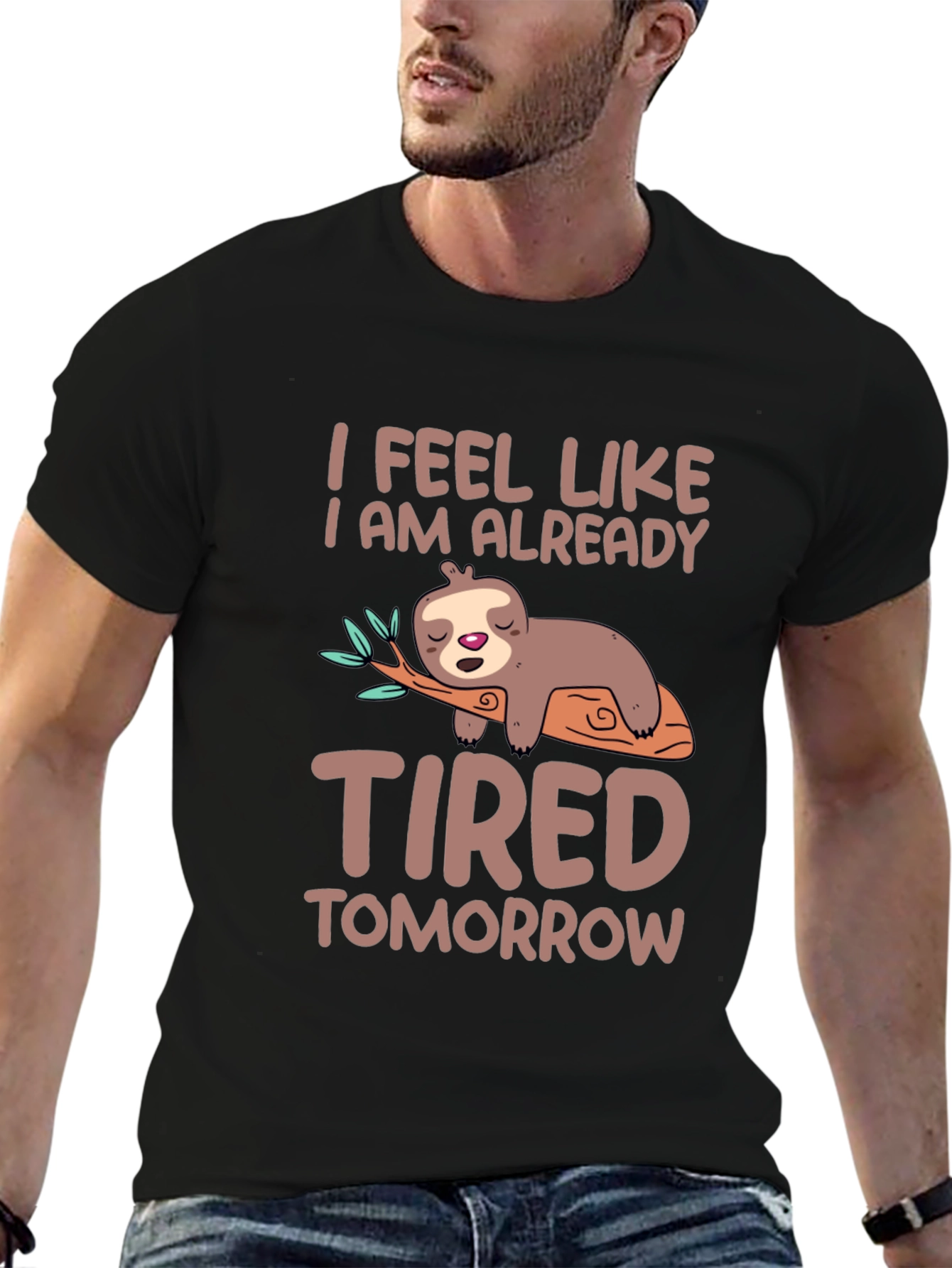 Funny Sloth Tired Tomorrow Graphic Tee