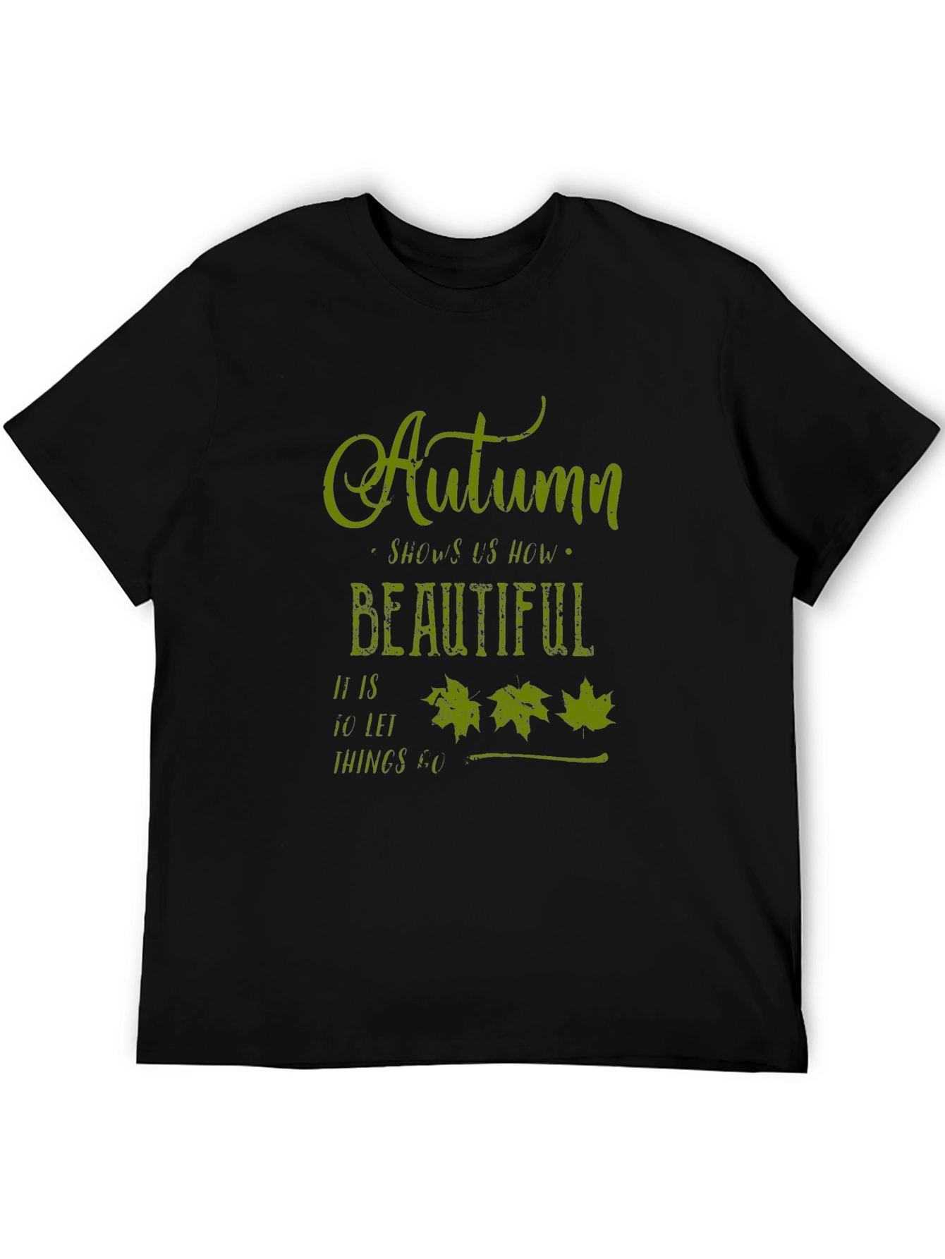 Autumn Leaves Graphic Tee - Soft Black T-Shirt