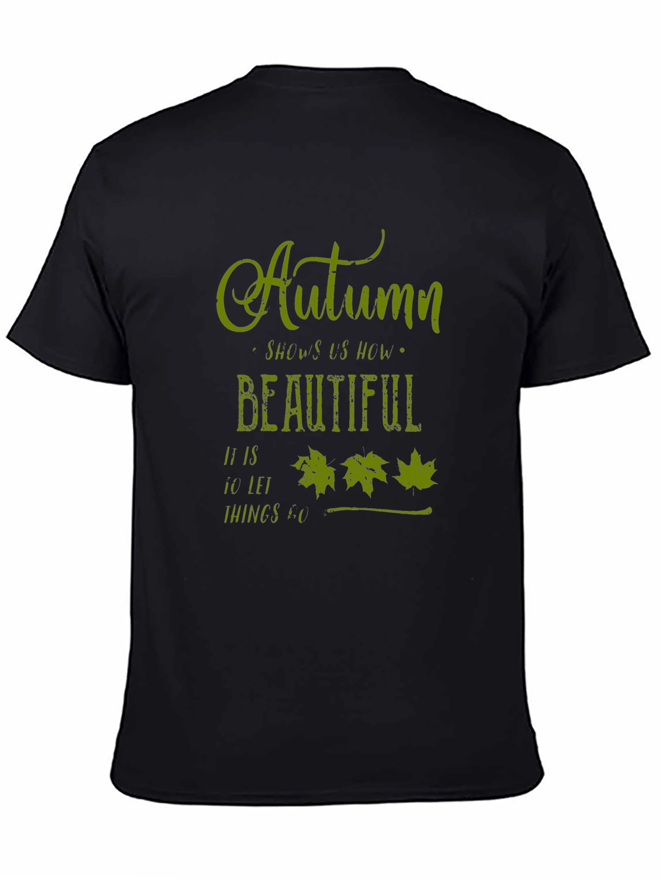 Autumn Leaves Graphic Tee - Soft Black T-Shirt