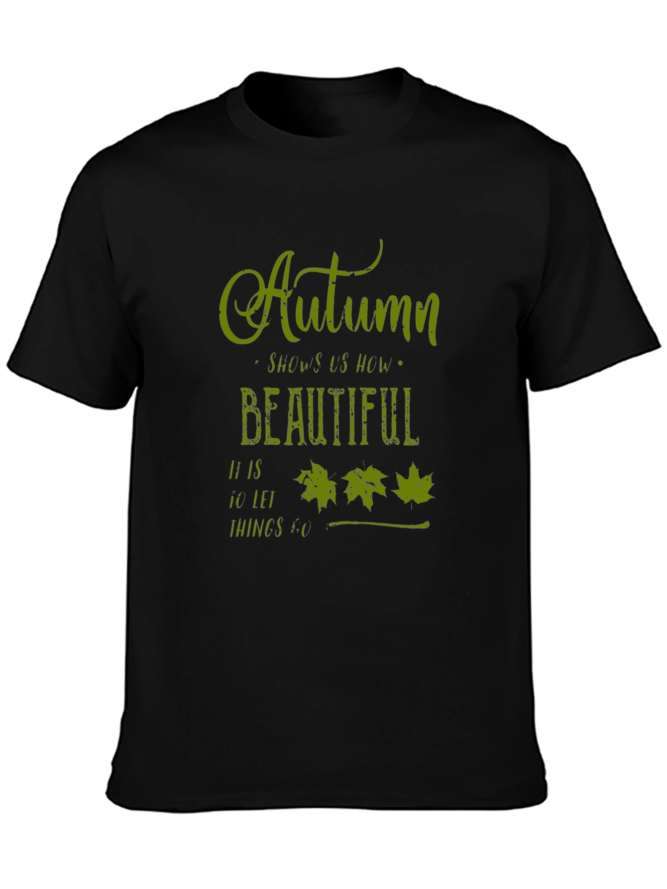 Autumn Leaves Graphic Tee - Soft Black T-Shirt
