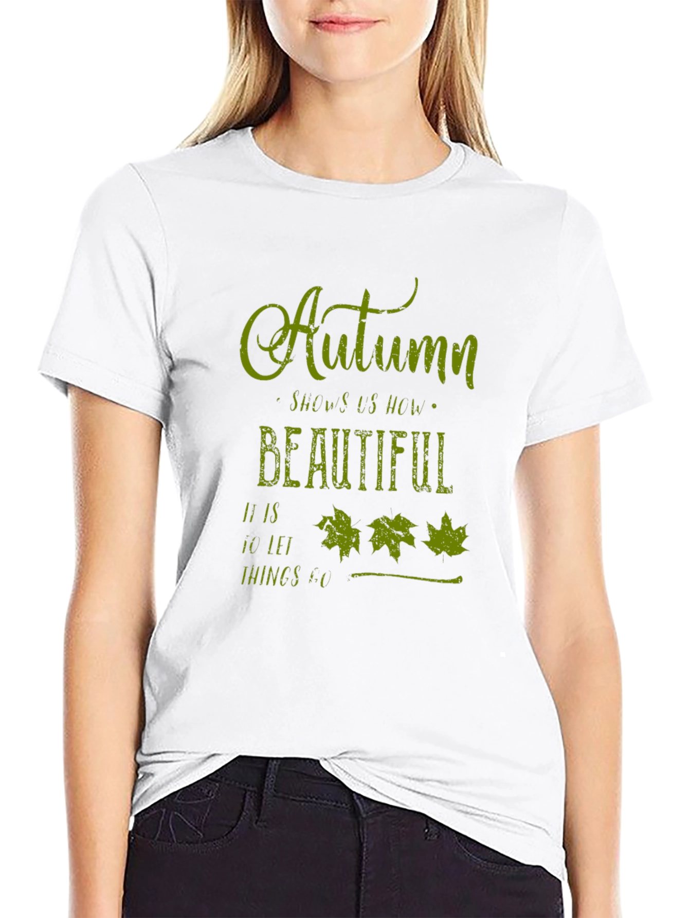 Autumn Leaves Graphic Tee - Soft Black T-Shirt