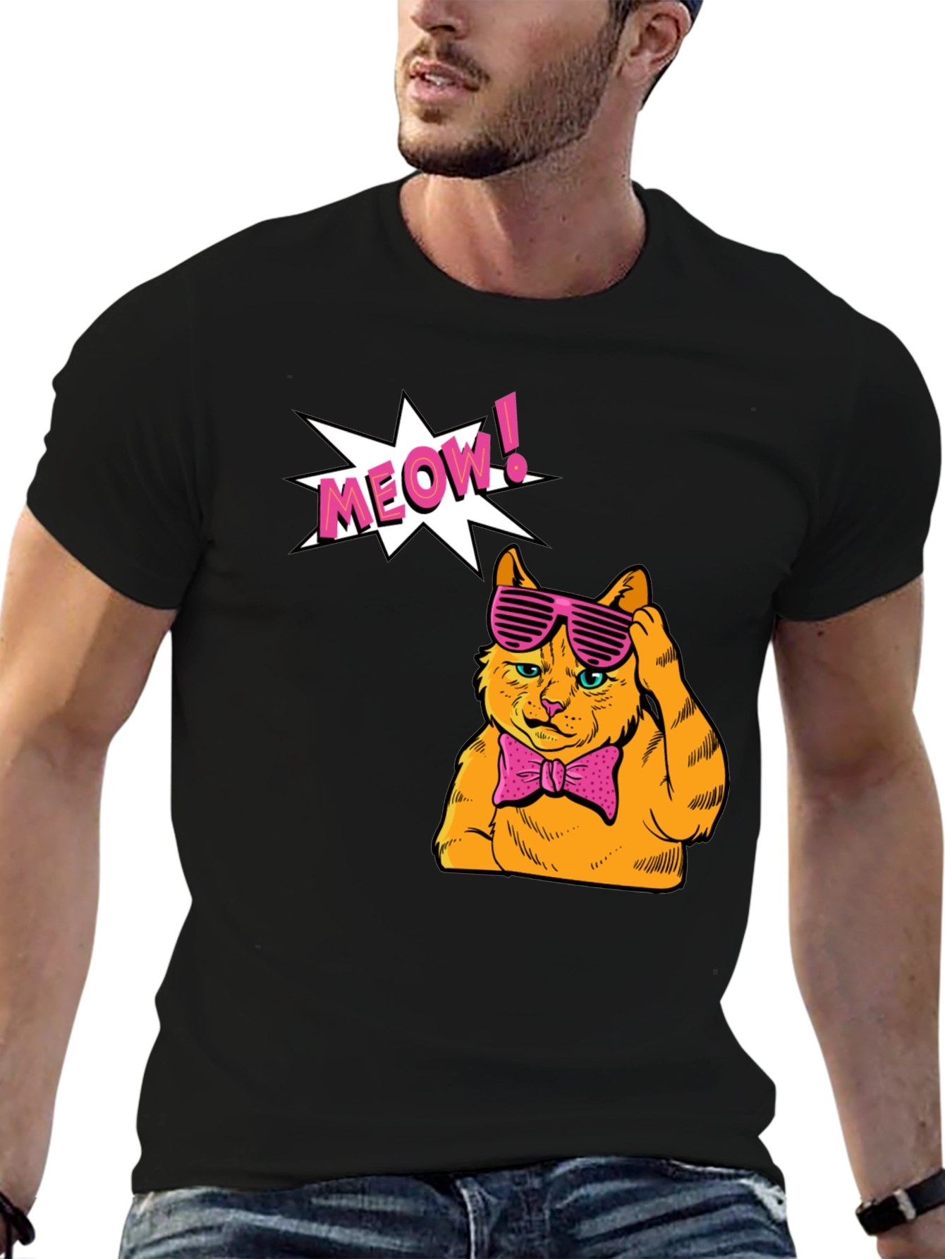 Meow Cat Graphic T-Shirt - Stylish and Fun
