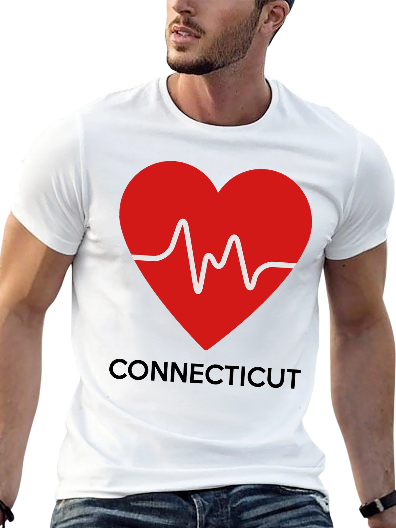 Connecticut Love Heartbeat T-Shirt