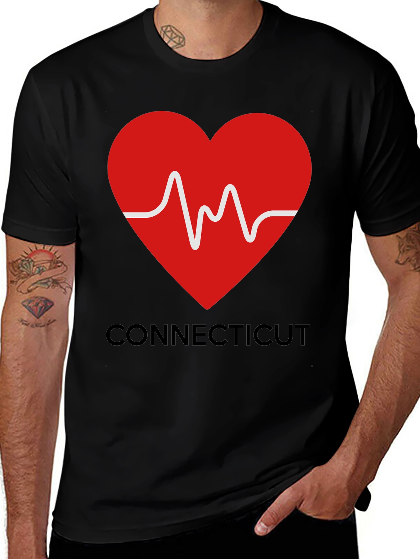 Connecticut Love Heartbeat T-Shirt