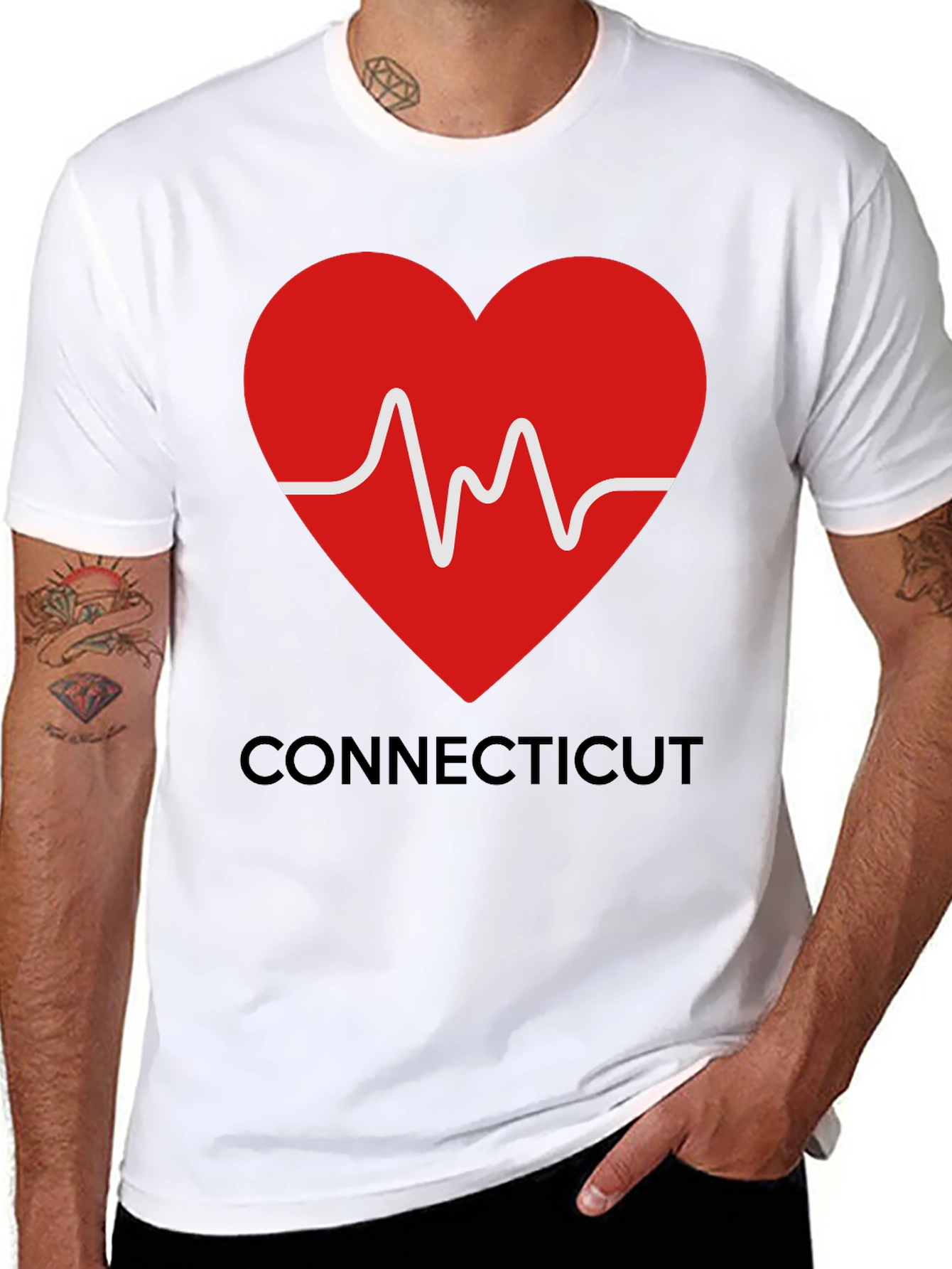 Connecticut Love Heartbeat T-Shirt