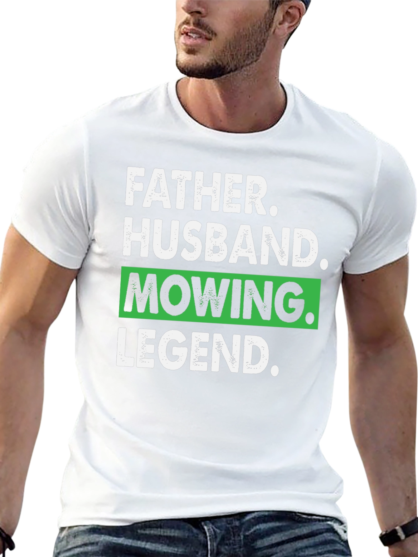 Father Husband Mowing Legend Graphic Tee