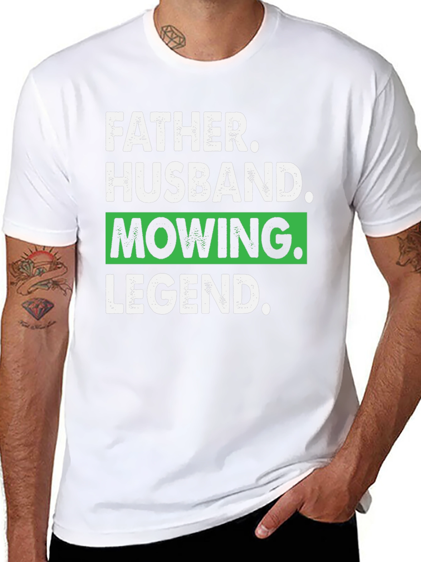 Father Husband Mowing Legend Graphic Tee