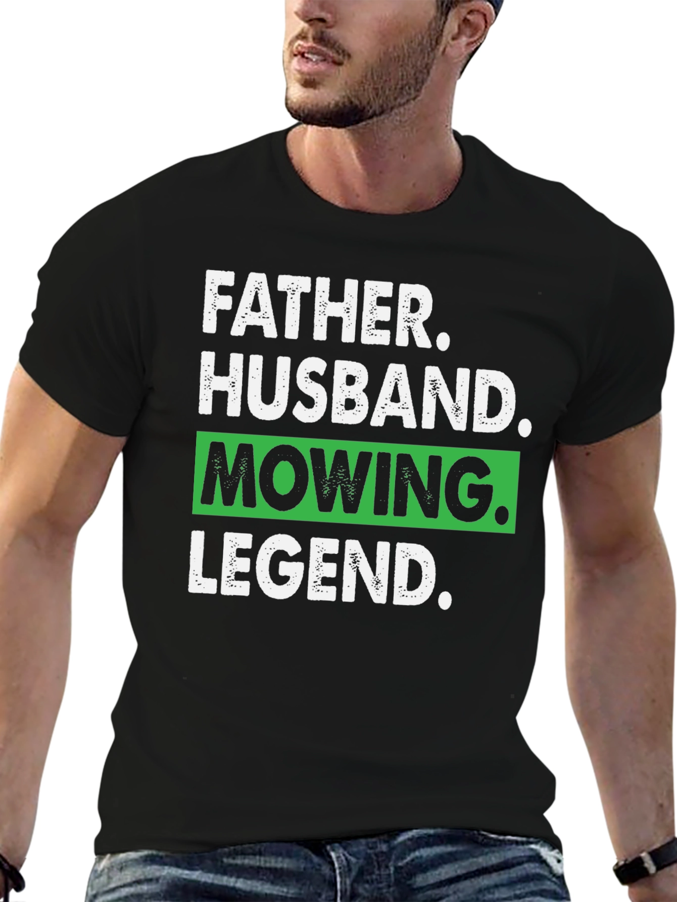 Father Husband Mowing Legend Graphic Tee