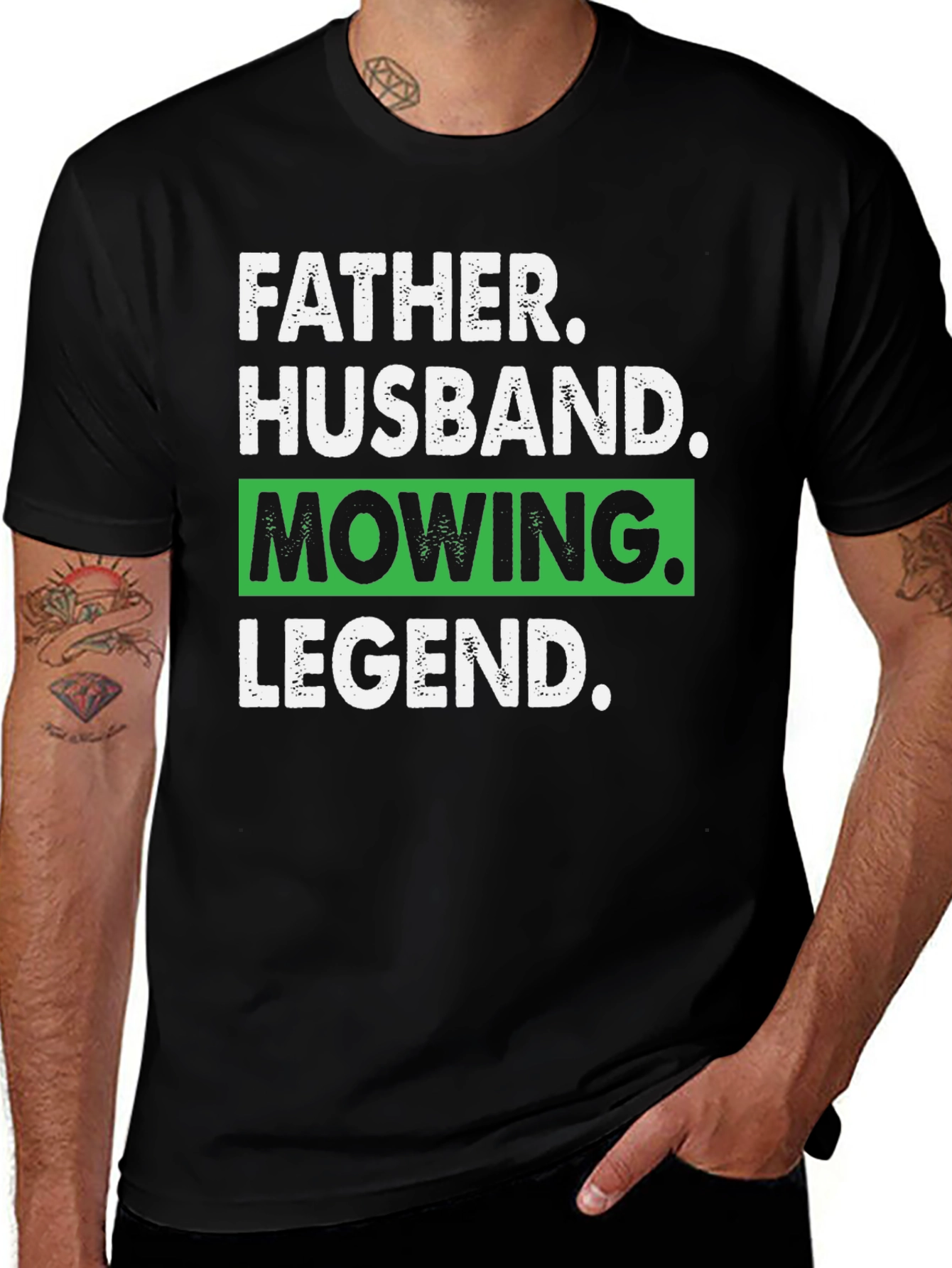 Father Husband Mowing Legend Graphic Tee