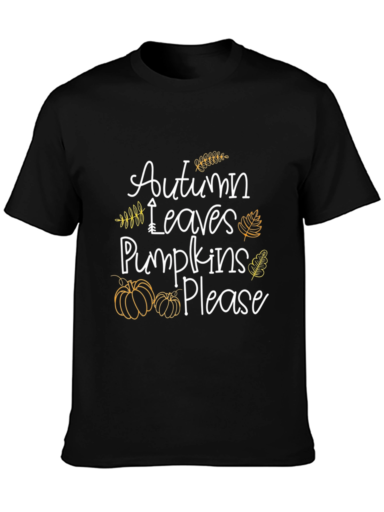 Autumn Leaves Pumpkins Please Graphic Tee