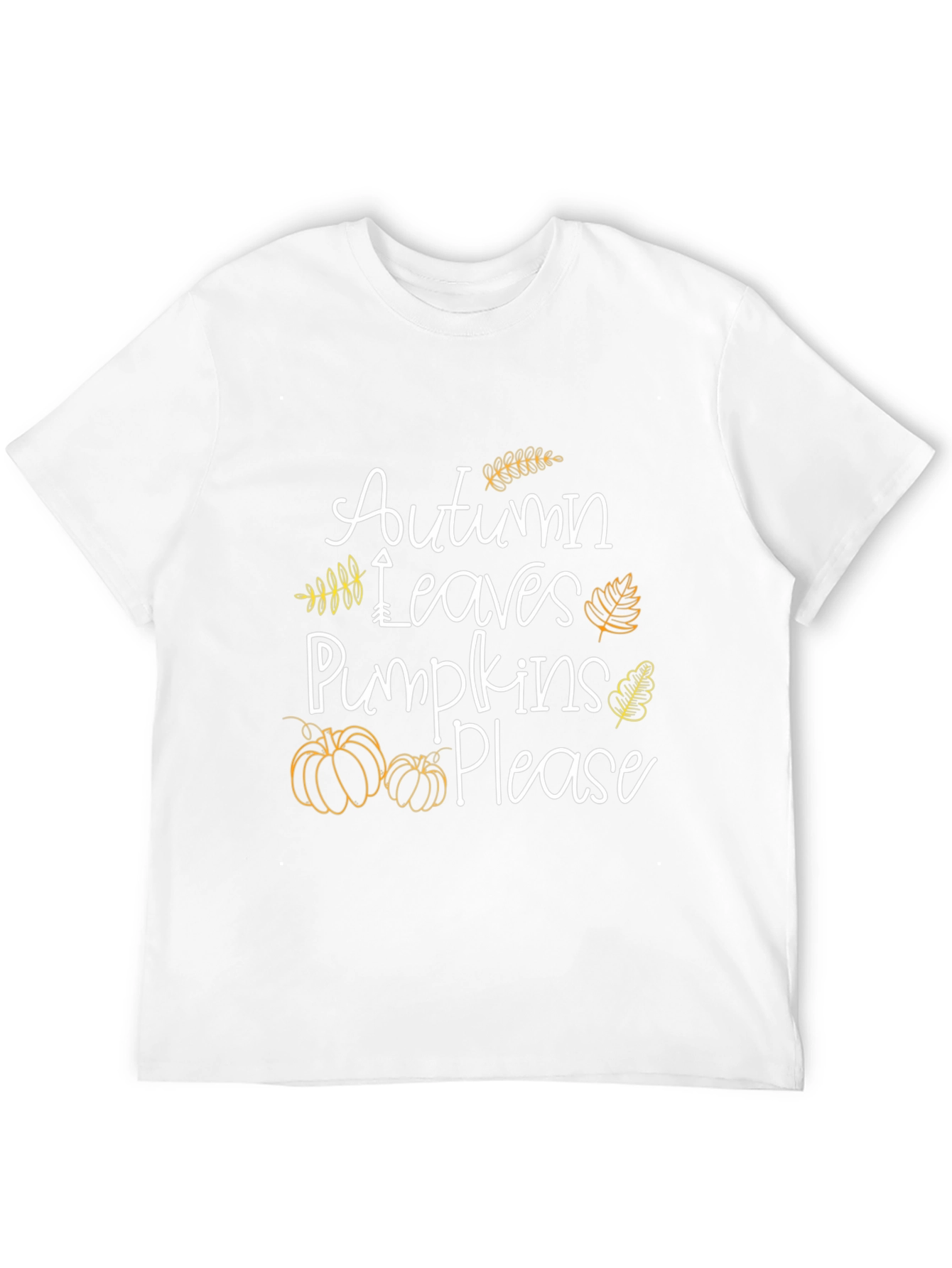 Autumn Leaves Pumpkins Please Graphic Tee