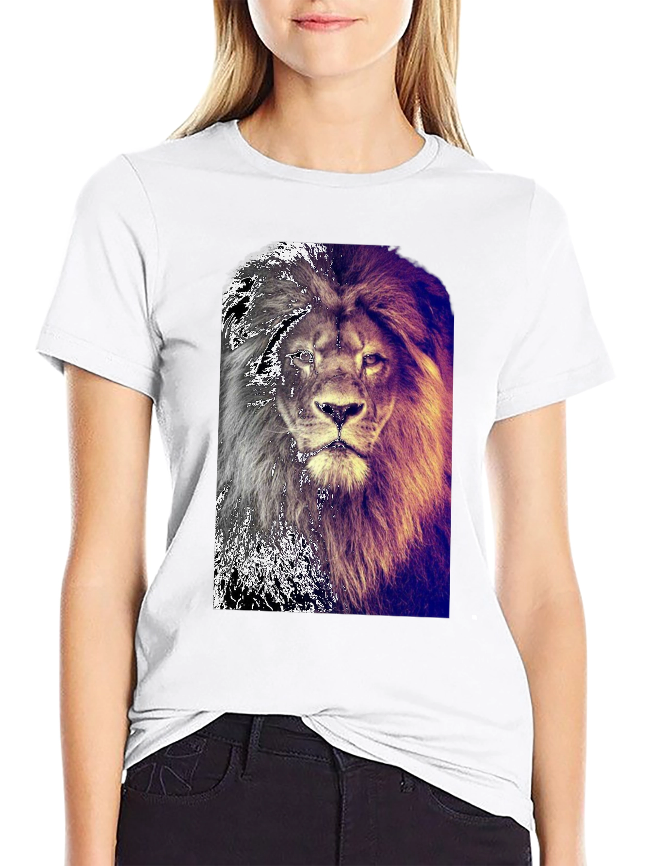 Lion Graphic Black T-Shirt for Men