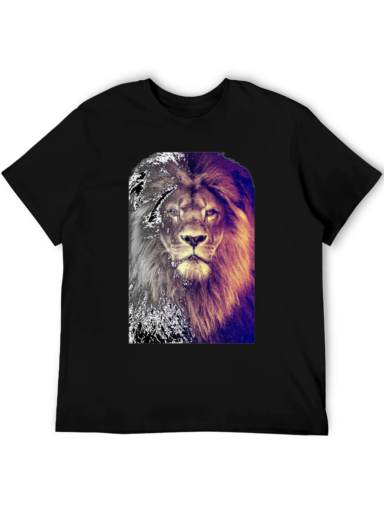 Lion Graphic Black T-Shirt for Men