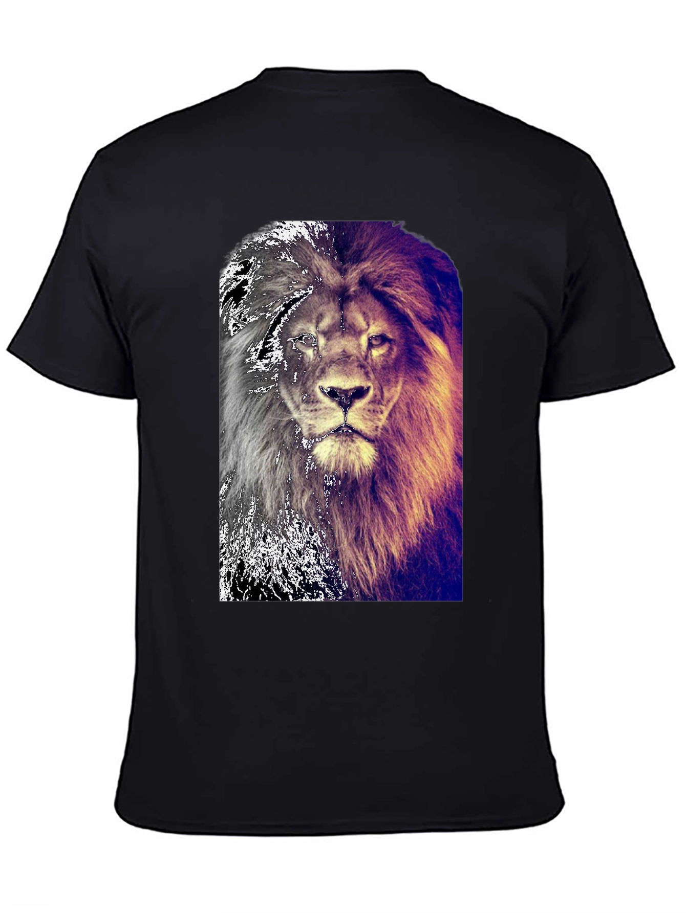 Lion Graphic Black T-Shirt for Men
