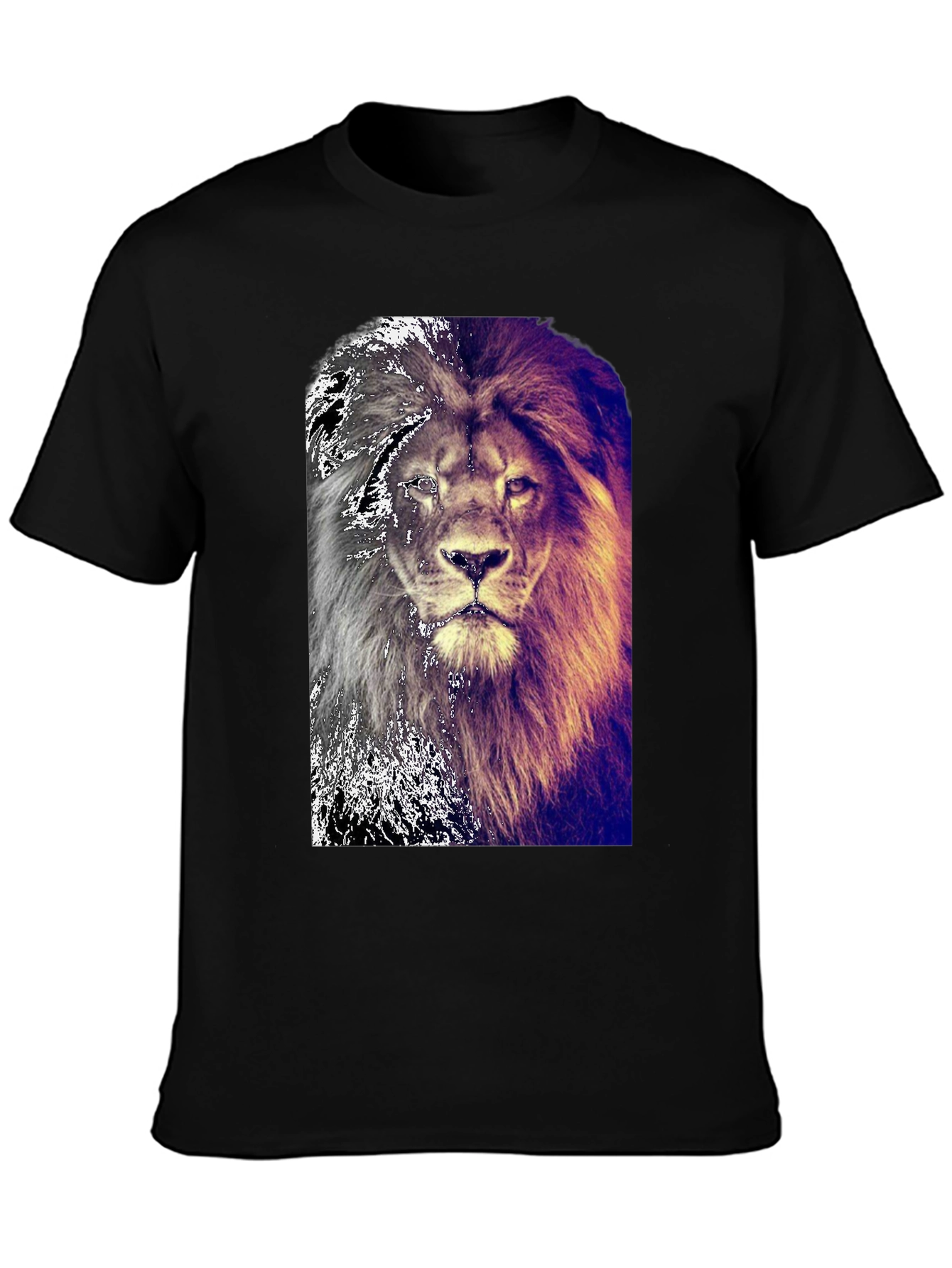 Lion Graphic Black T-Shirt for Men