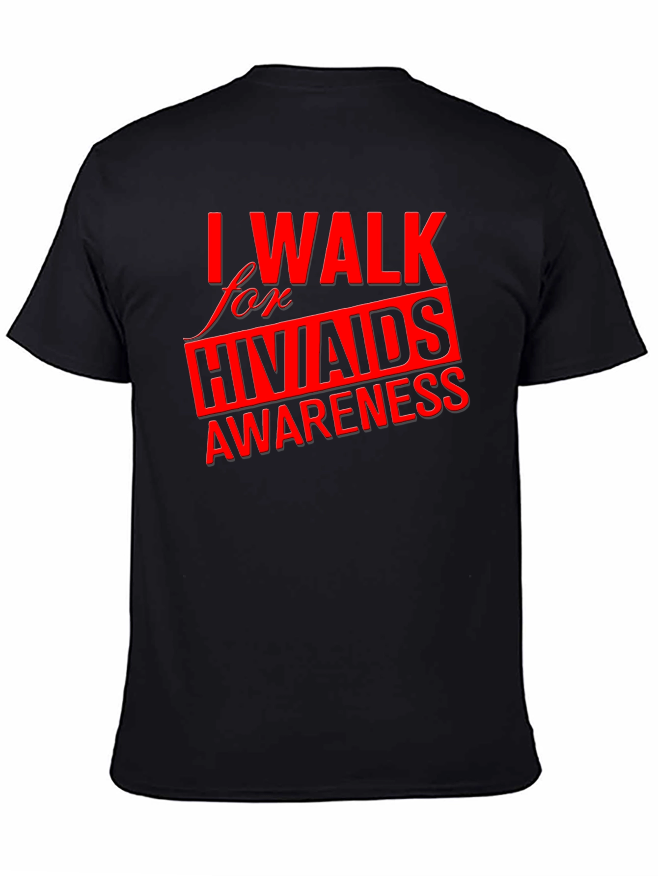 HIV/AIDS Awareness Walk T-Shirt - Black