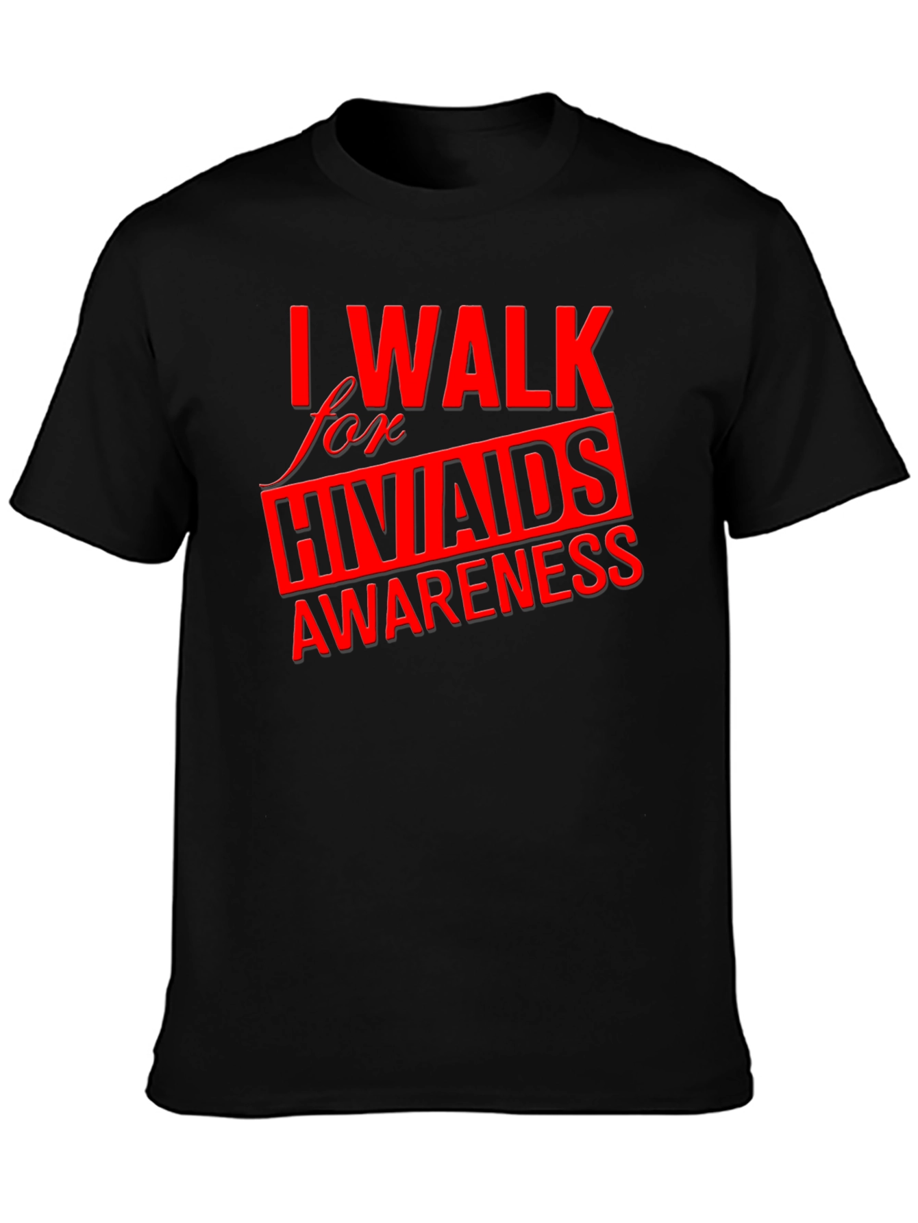 HIV/AIDS Awareness Walk T-Shirt - Black
