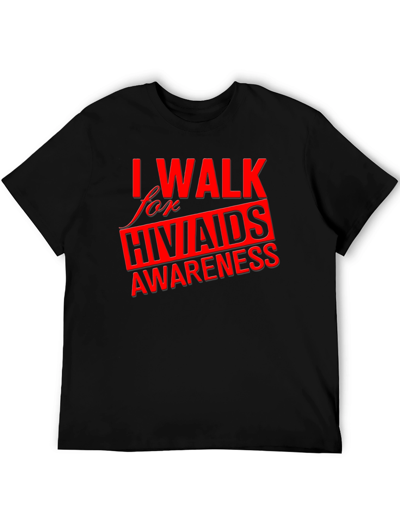 HIV/AIDS Awareness Walk T-Shirt - Black