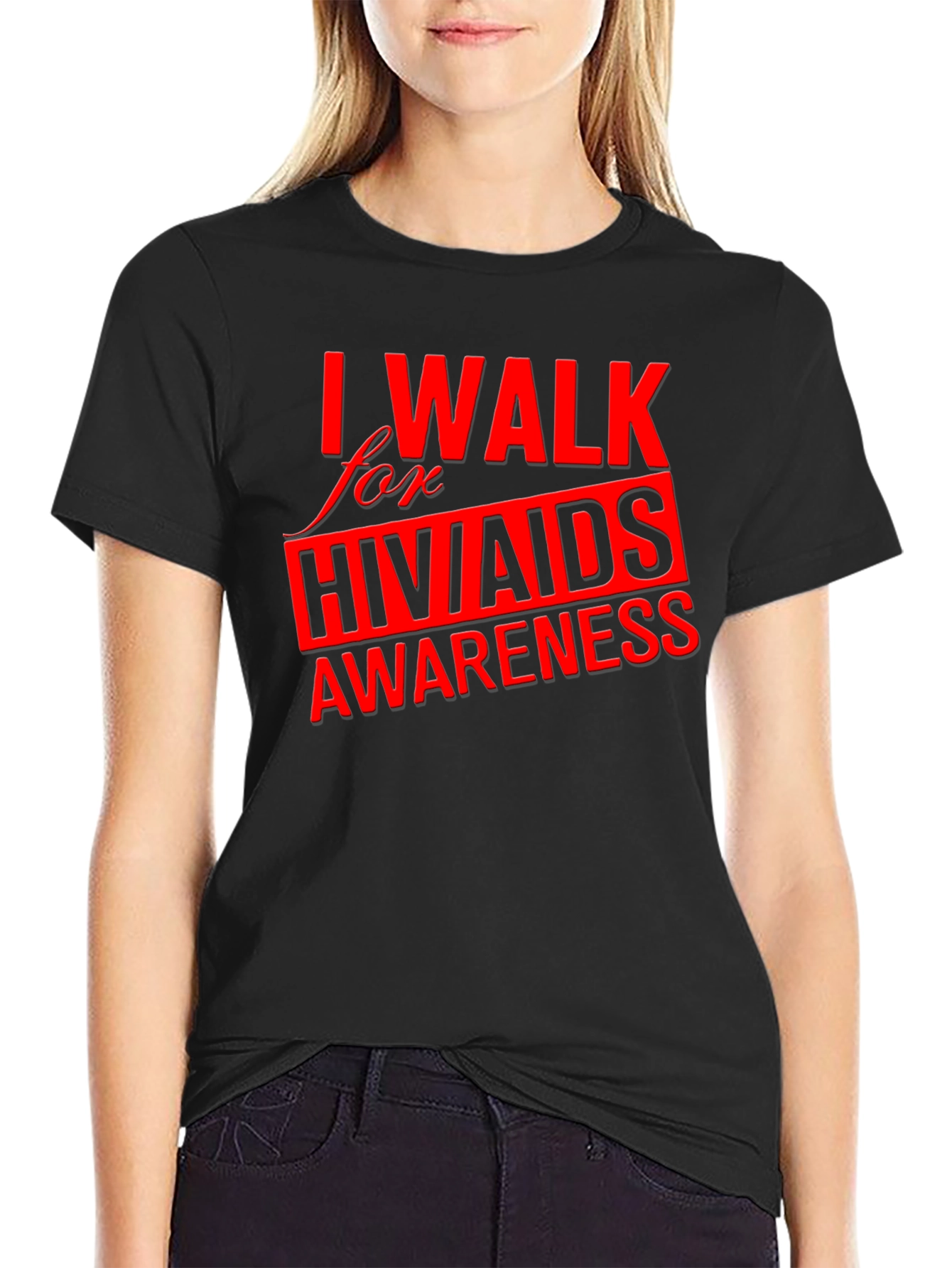 HIV/AIDS Awareness Walk T-Shirt - Black